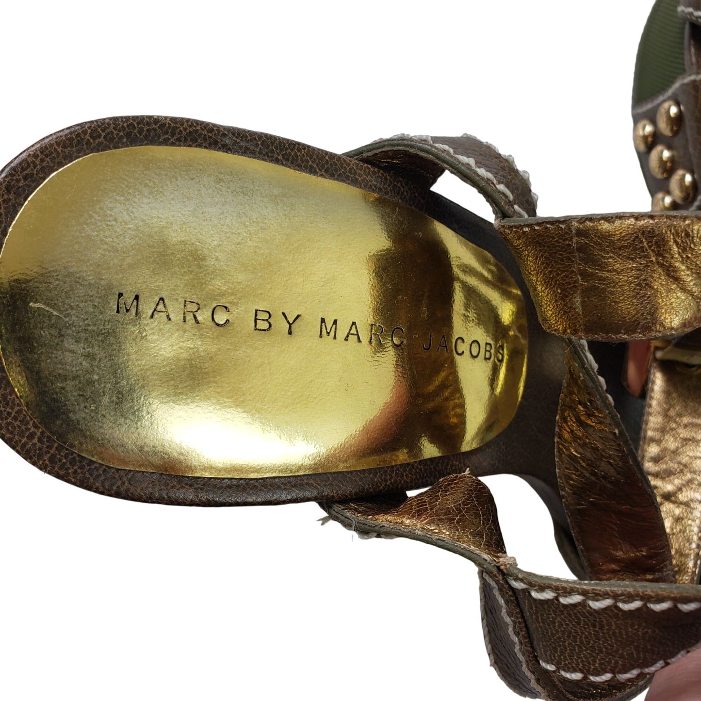 Marc by Marc Jacobs Leather Platform Studded Chunky Heels Size EU 39.5/US 8