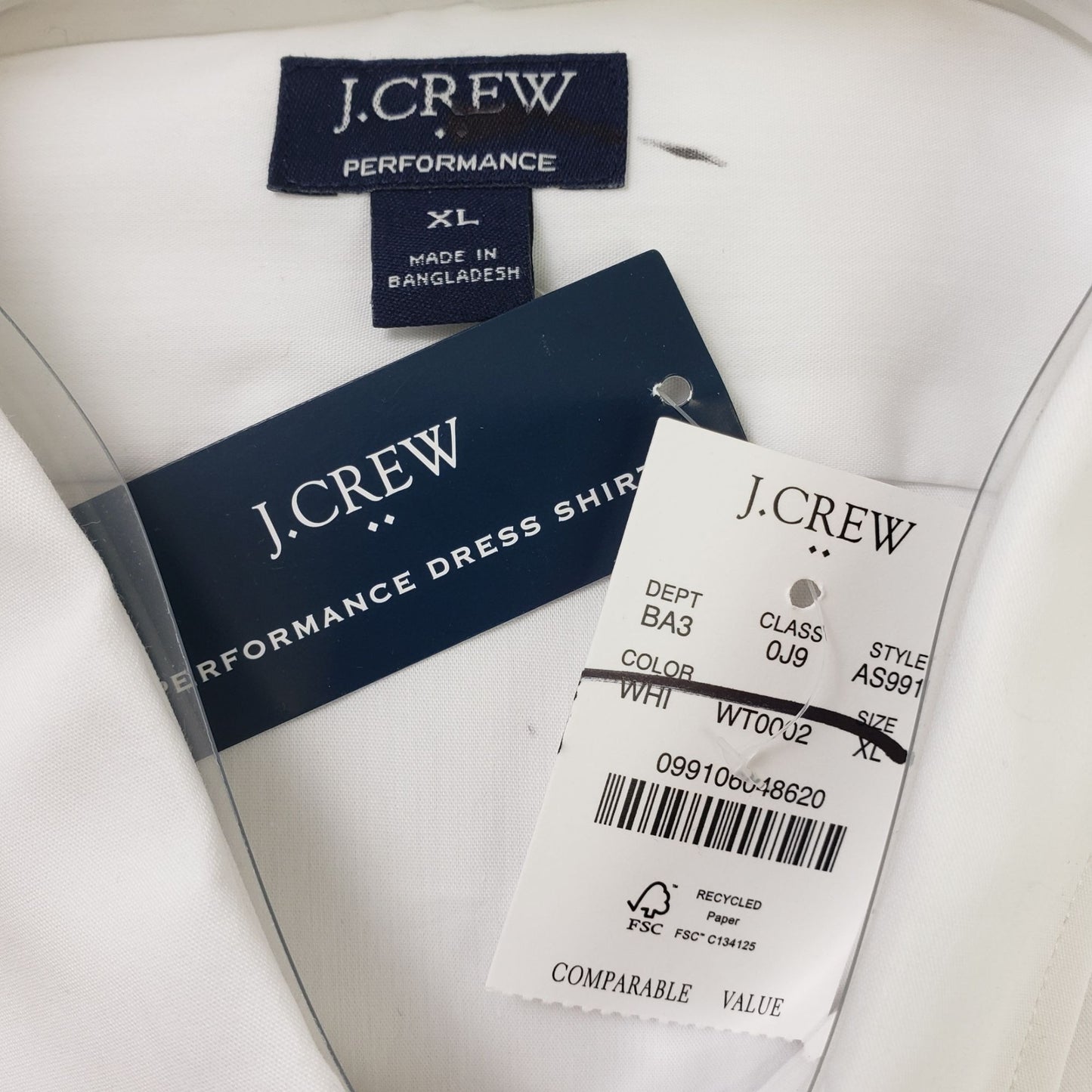 NWT J. Crew Factory Performance Slim Fit Button Down Dress Shirt Size XL