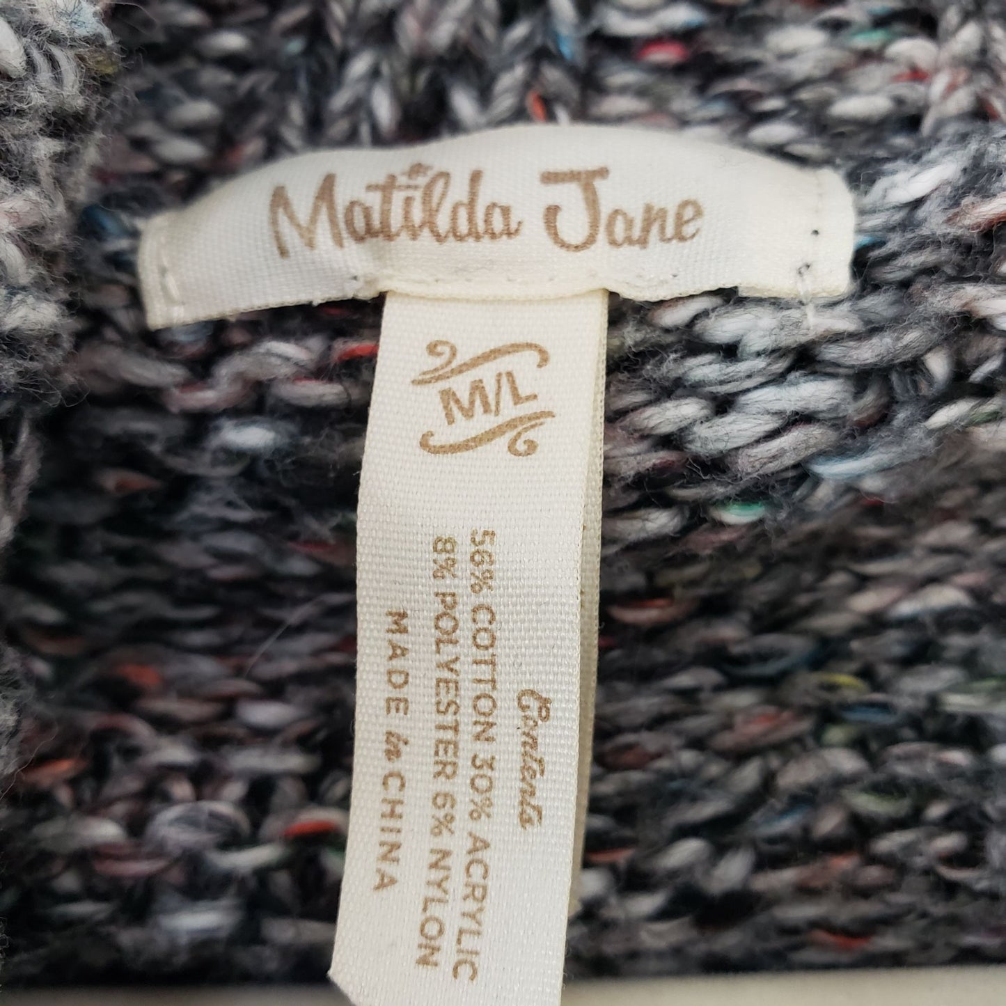 Matilda Jane Dolman Sleeve Cowlneck Sweater Size M/L