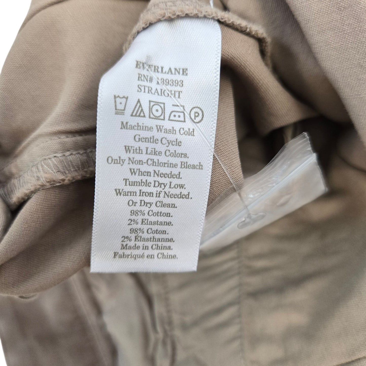 NWT Everlane The Performance Chino Pant in Khaki Size 40x32