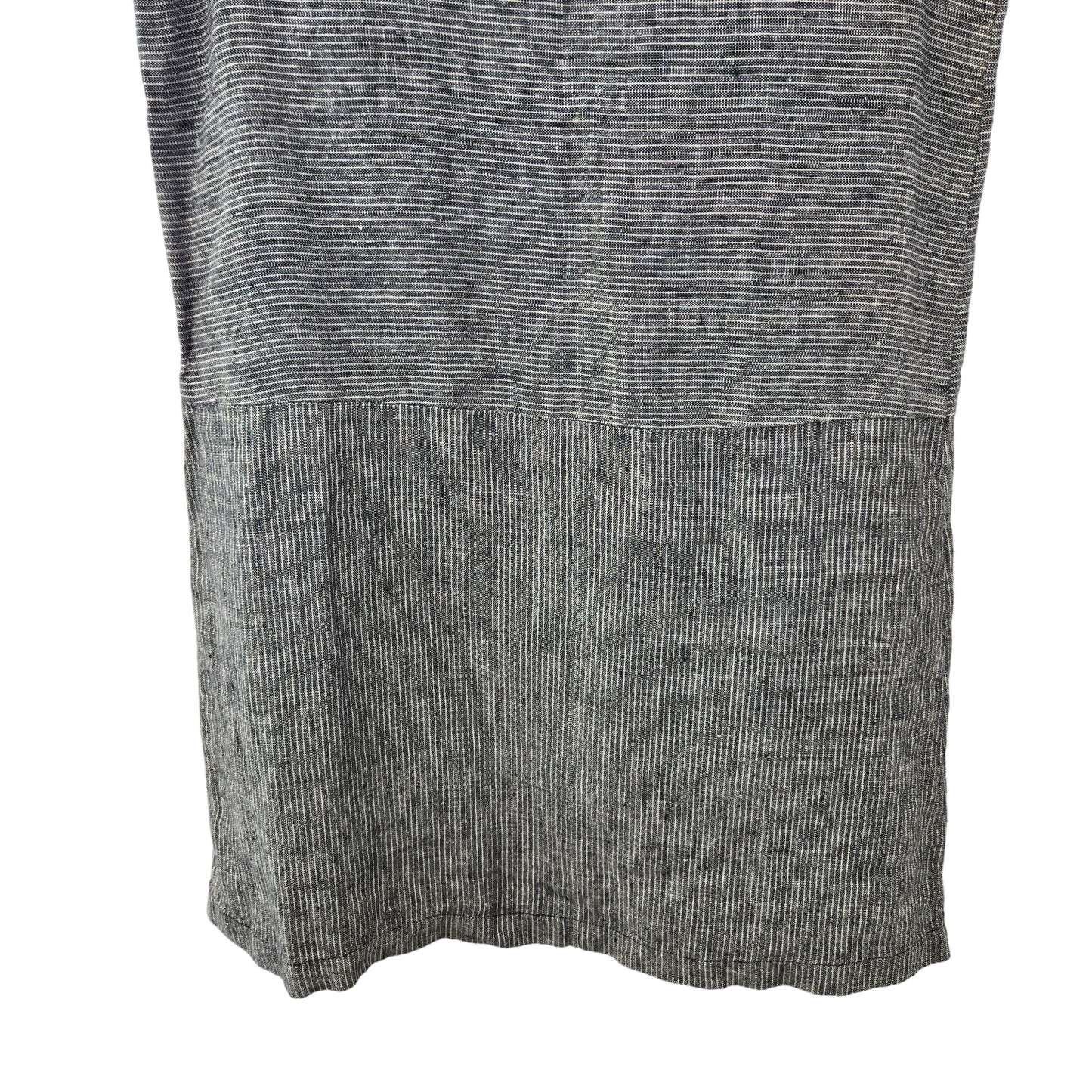 Garnet Hill 100% Linen Striped Drop Waist Dress Size 2