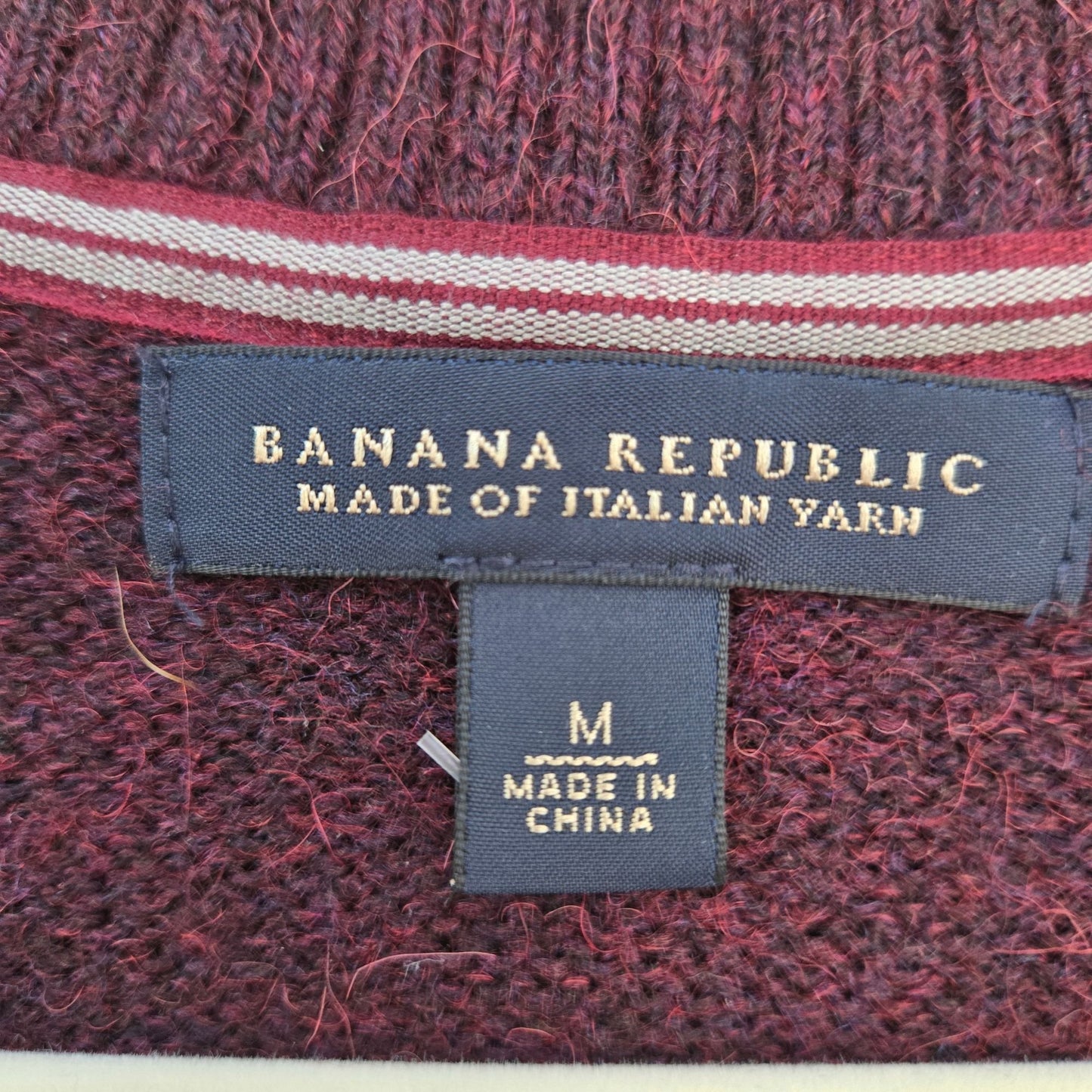 Banana Republic Wool & Alpaca Blend Striped V-Neck Sweater Size Medium
