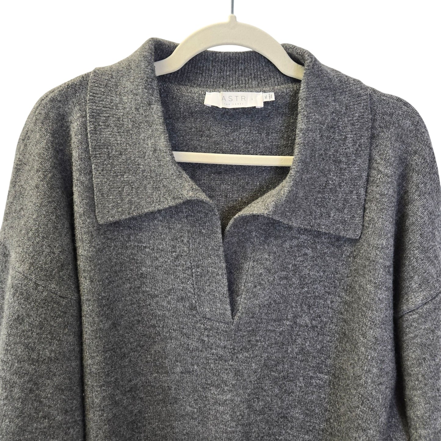 ASTR The Label Wool Blend Collared Cropped Sweater Size XL