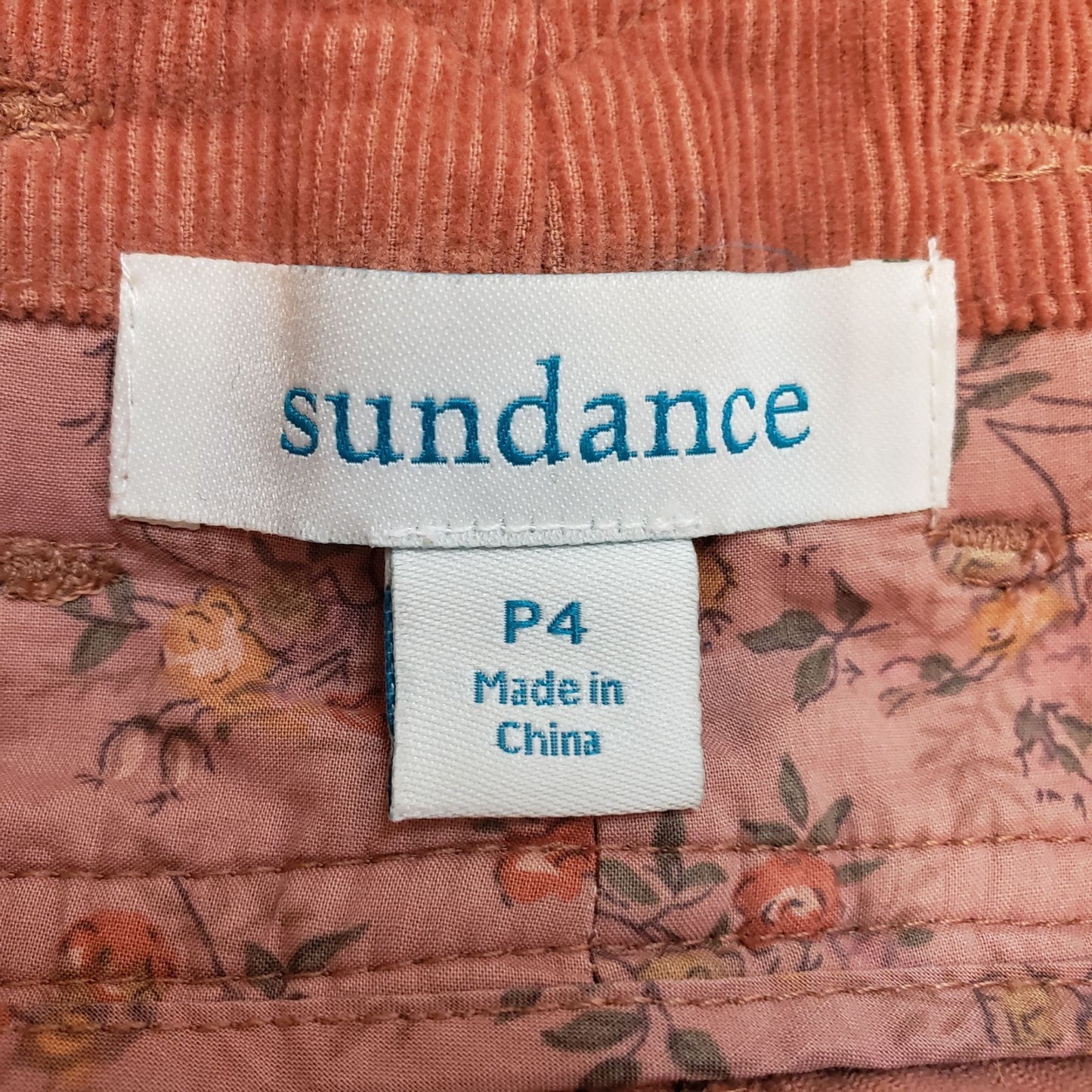 Sundance Emily Corduroy Paperbag Waist Cropped Pants Size 4 Petite