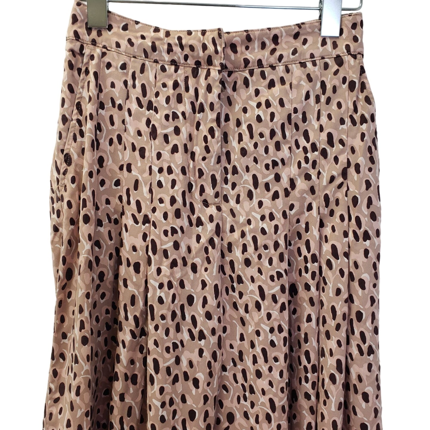 Anthropologie Wide Leg Cropped Leopard Print Pants Size XS