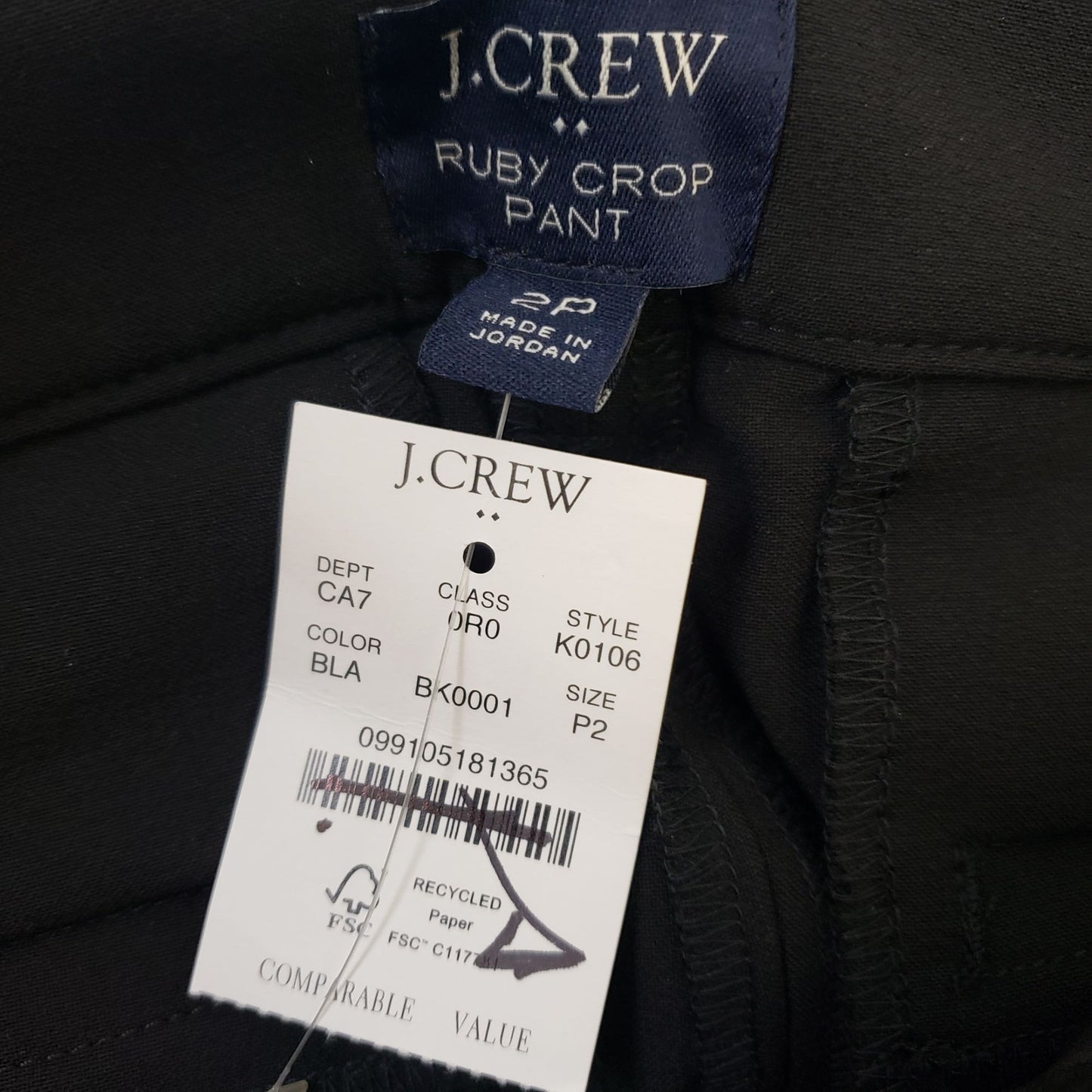 NWT J. Crew Factory Ruby Crop Trouser Pants Size 2 Petite