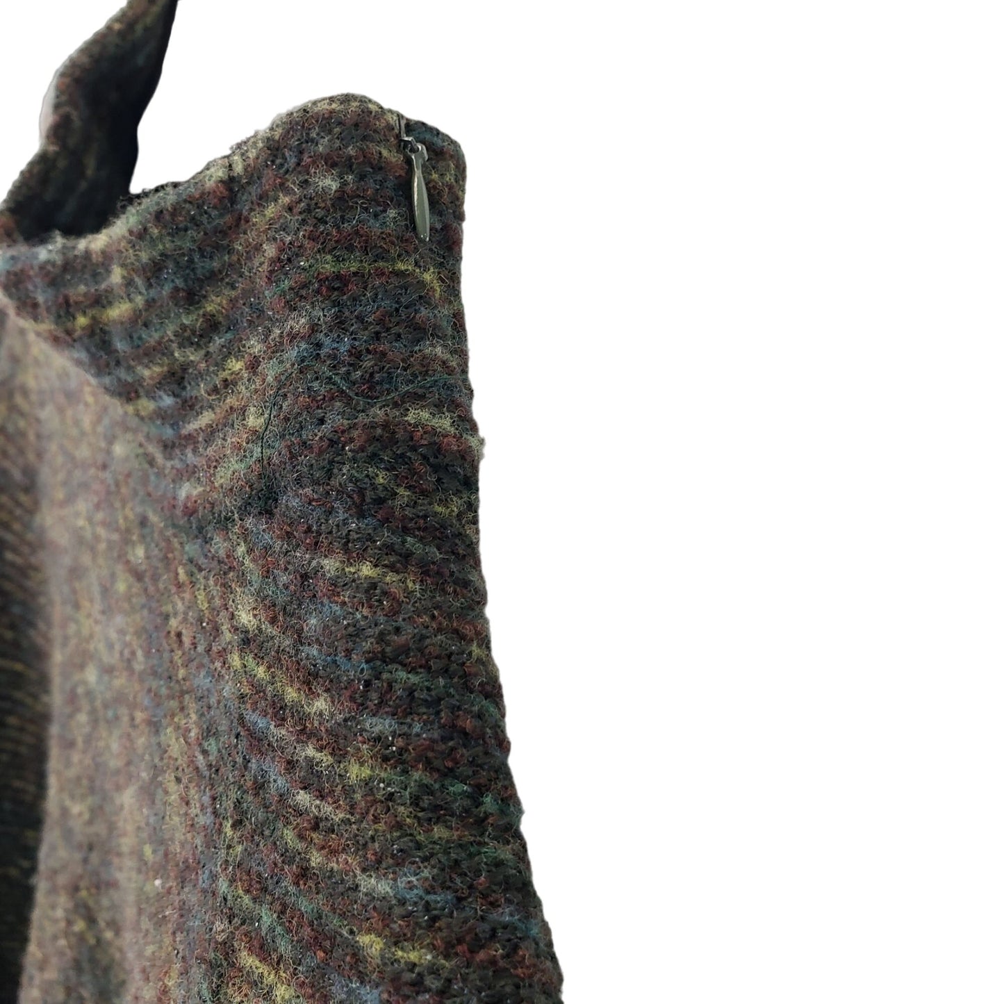 St. John Griffith Gray Wool Metallic Mock Neck Sweater Size Small