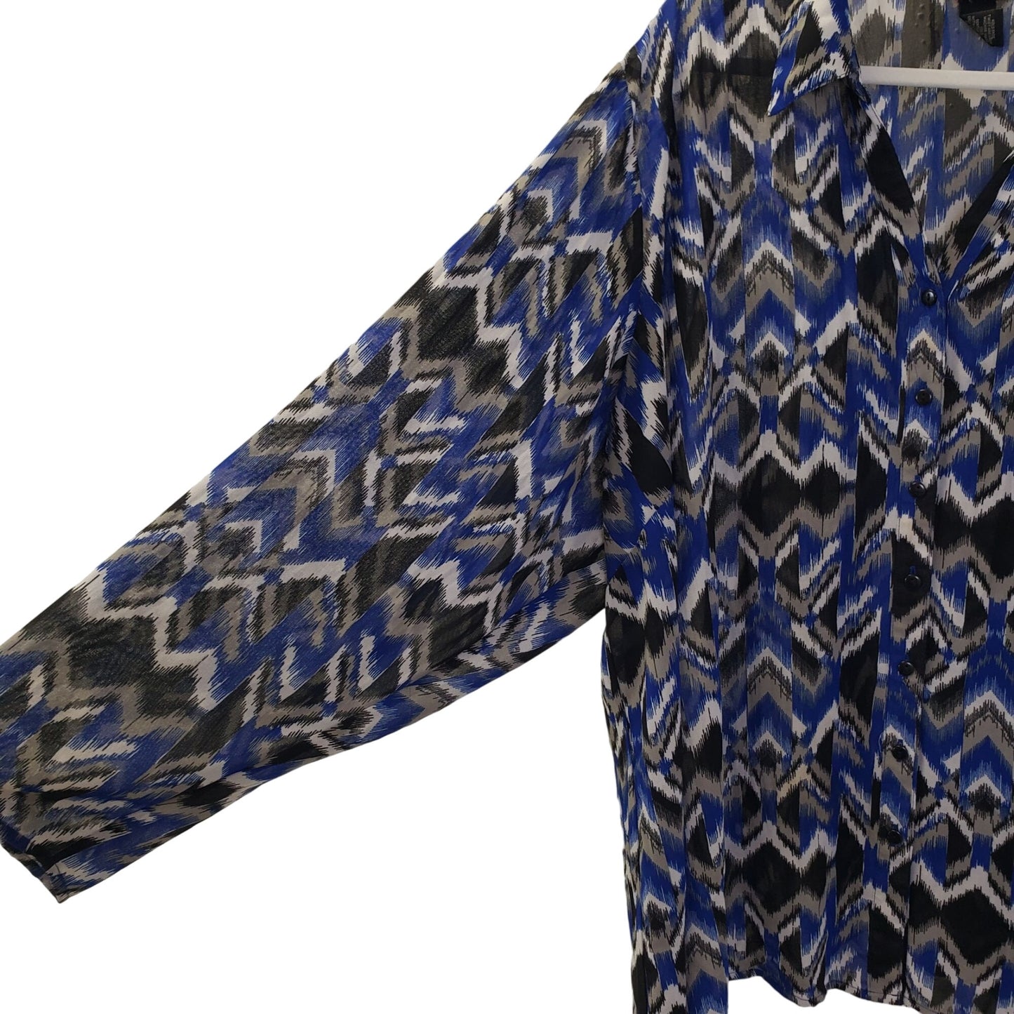 Lane Bryant Ikat Print Button Down Blouse Size 26/28