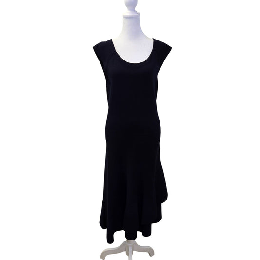 Eliza J Knit Fit & Flare Ruffle Hem Midi Dress Size Large