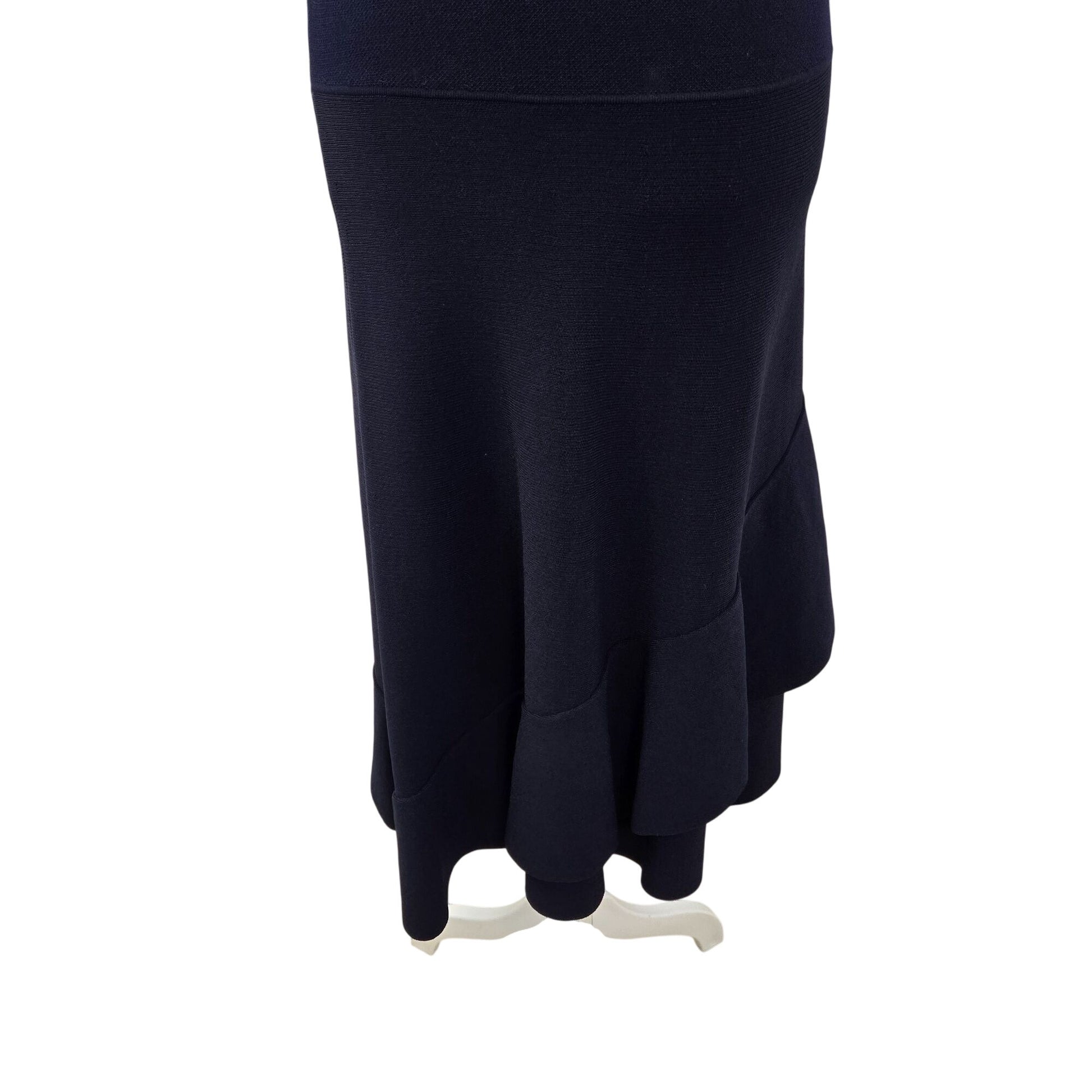 Eliza J Knit Fit & Flare Ruffle Hem Midi Dress Size Large theuntamedthread.com Eliza J Knit Fit & Flare Ruffle Hem Midi Dress Size Large theuntamedthread.com