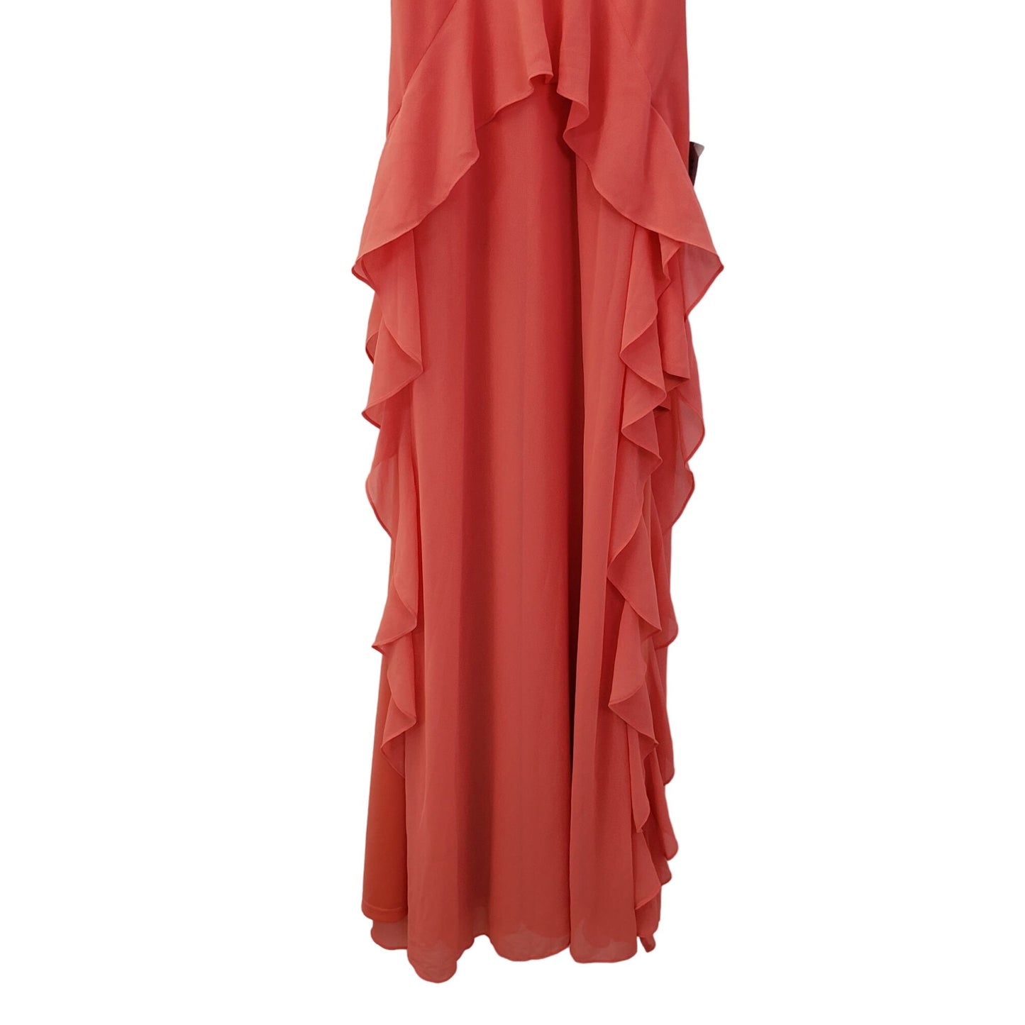 NWT Lulu's Vibrant Love Sleeveless Ruffled Maxi Dress in Coral Size XS