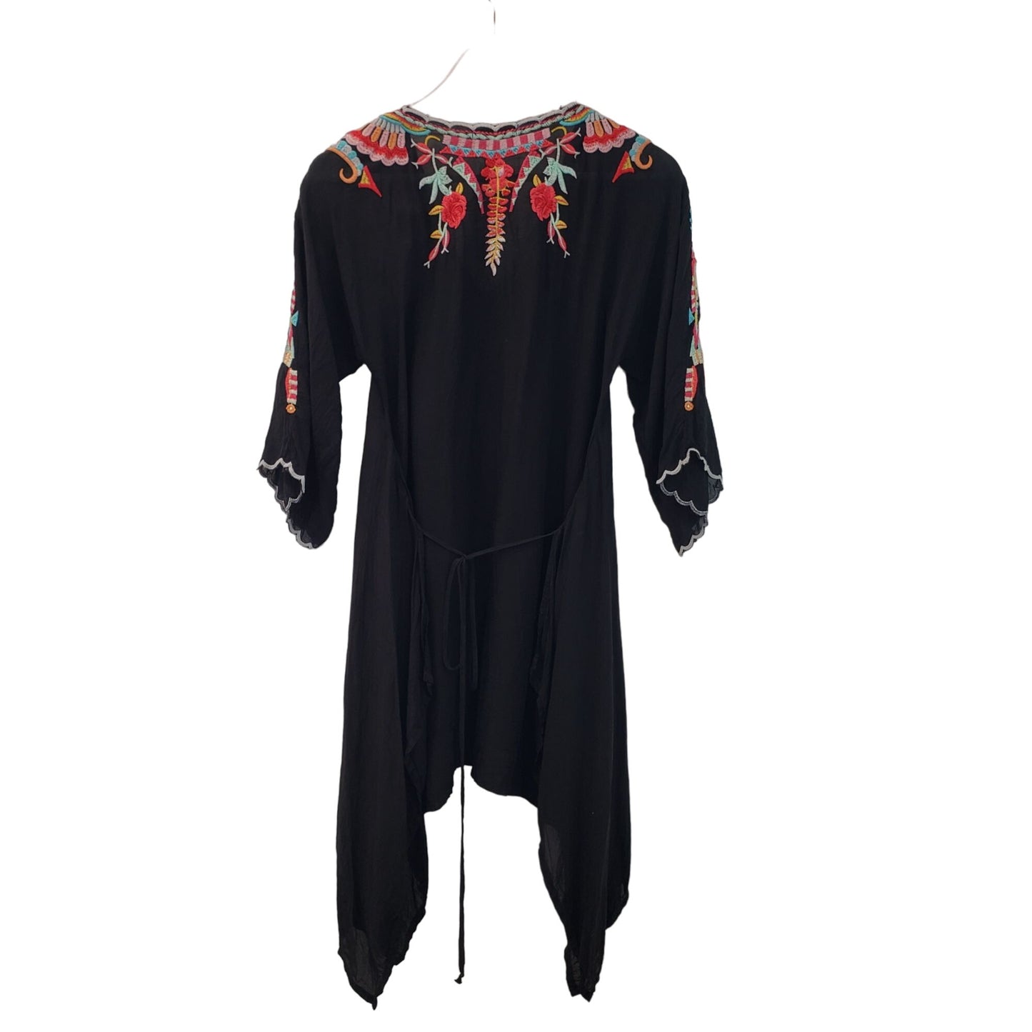 Johnny Was Floral Embroidered Tunic Split Hem Top Cover-up Size XS/S
