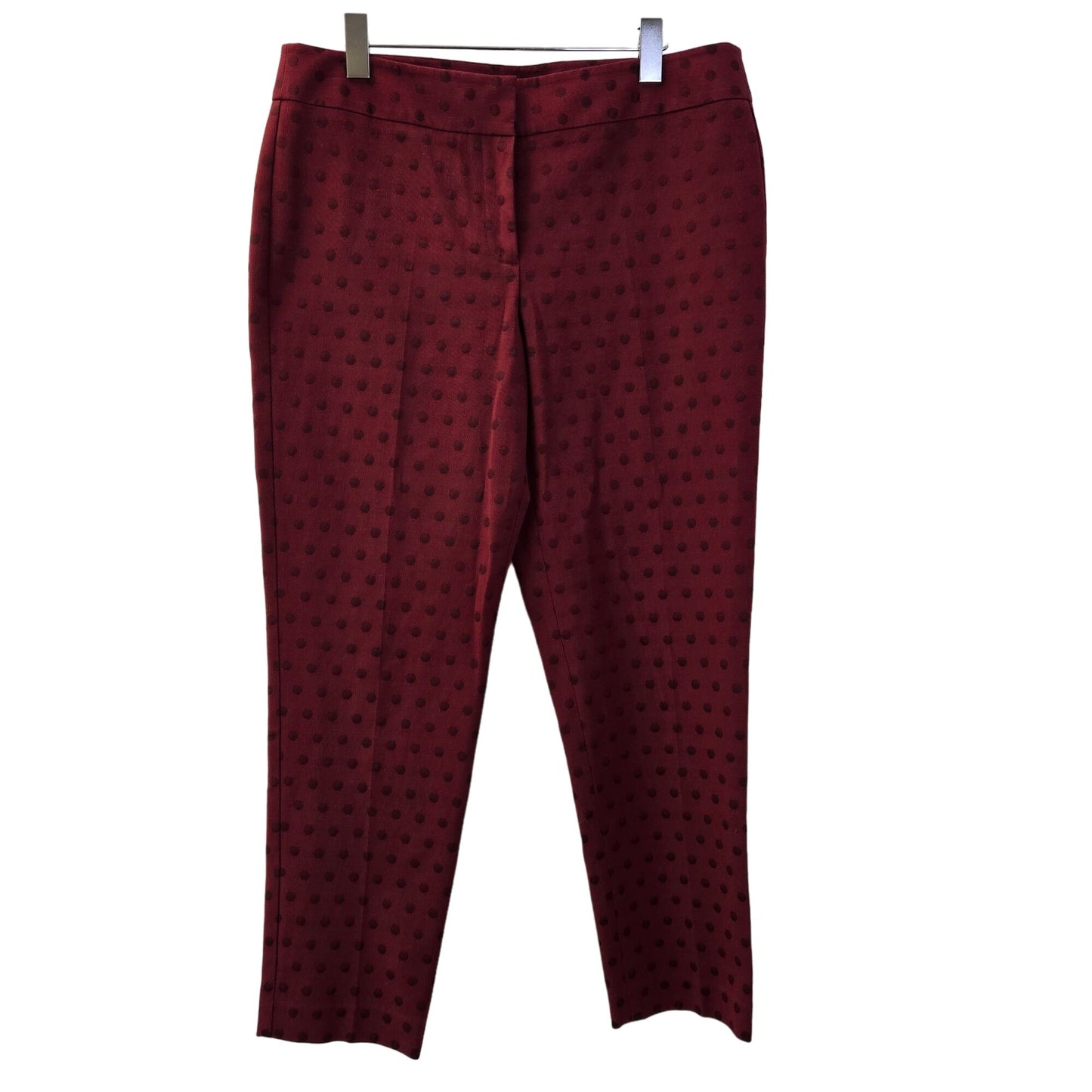 Talbots Signature Polka Dot Burgundy Ankle Pants Size 10