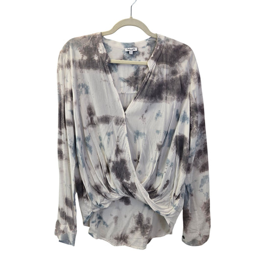 Splendid Tie Die Faux Wrap Hi-Low Blouse Size Large