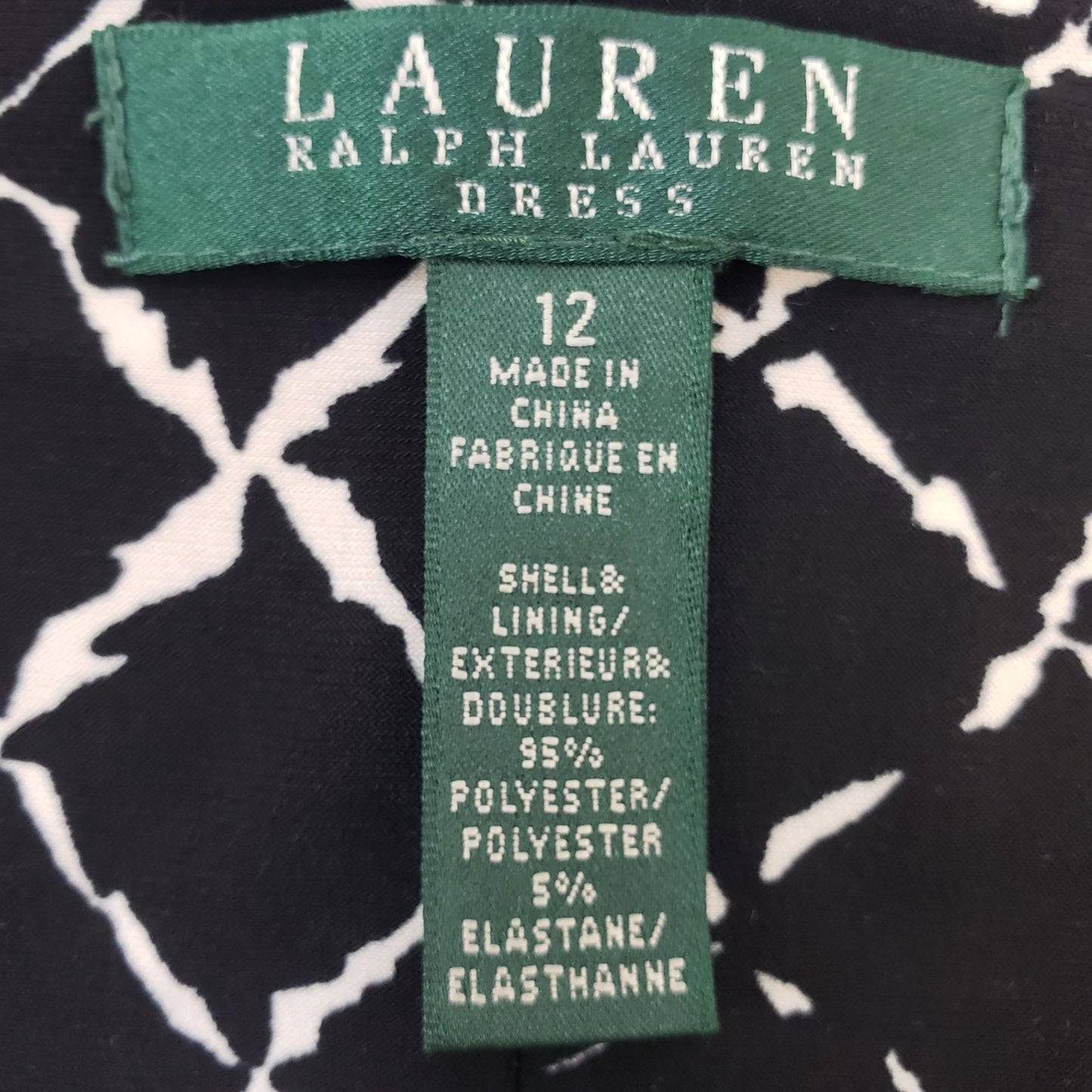 Lauren Ralph Lauren Side Twist Graphic Print Dress Size 12
