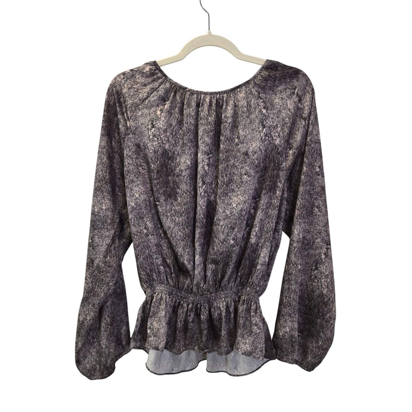 Michael Michael Kors Watercolor Print Smocked Waist Boho Blouse Size XL