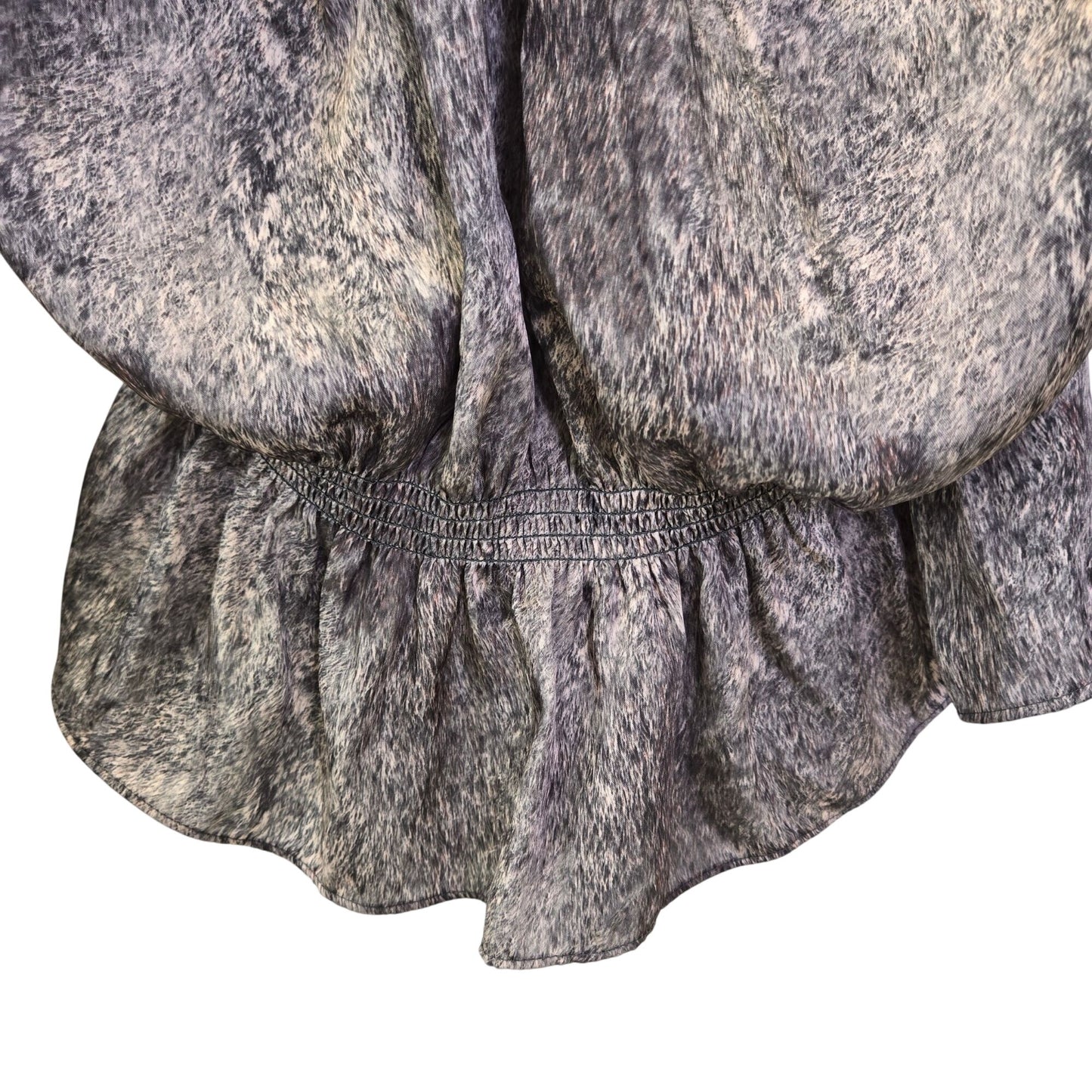 Michael Michael Kors Watercolor Print Smocked Waist Boho Blouse Size XL