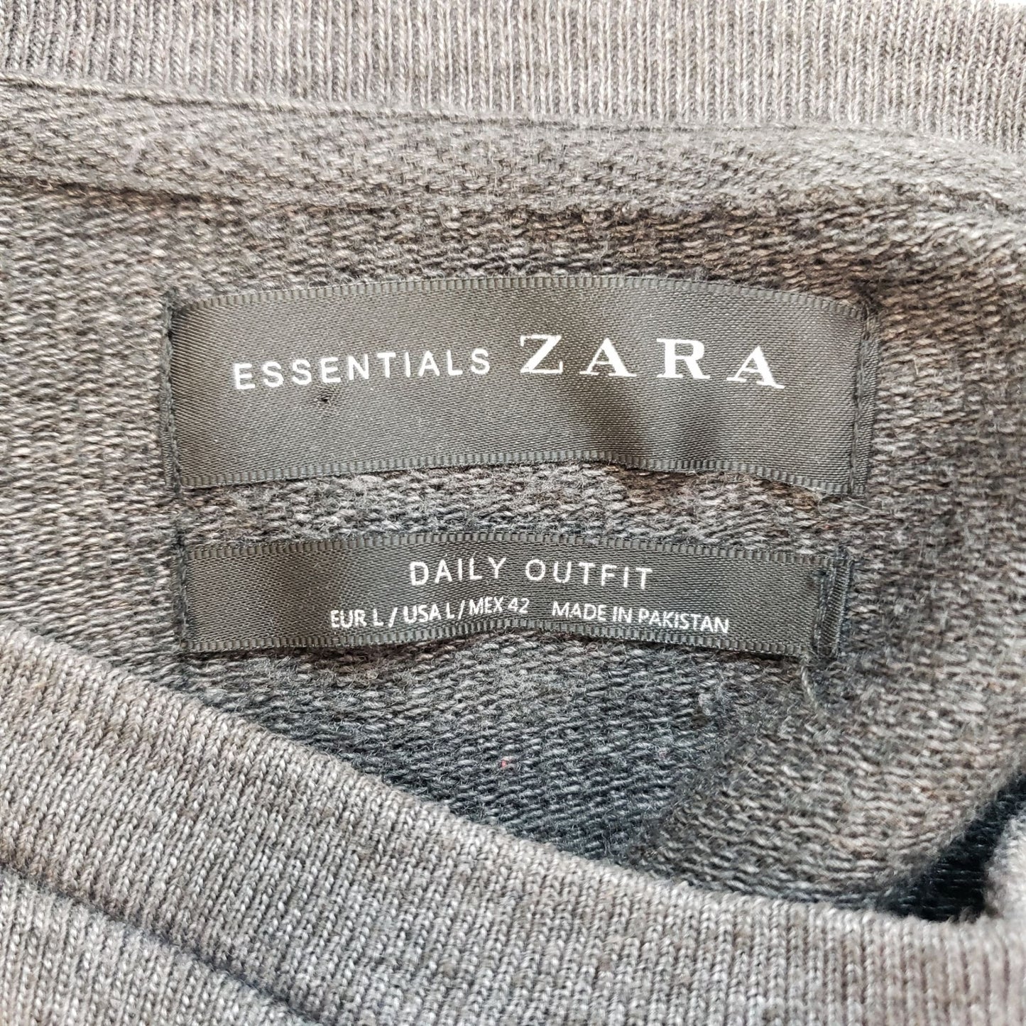 Zara Essentials Woven Knit Sweatshirt Top Size Large