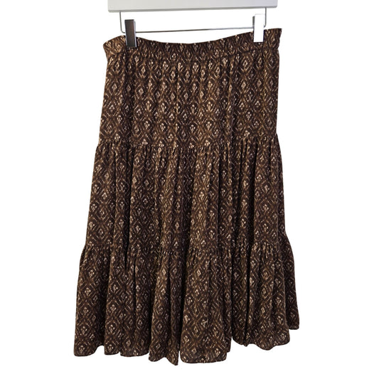 Michael Michael Kors 100% Silk Tiered Boho Skirt Size 6