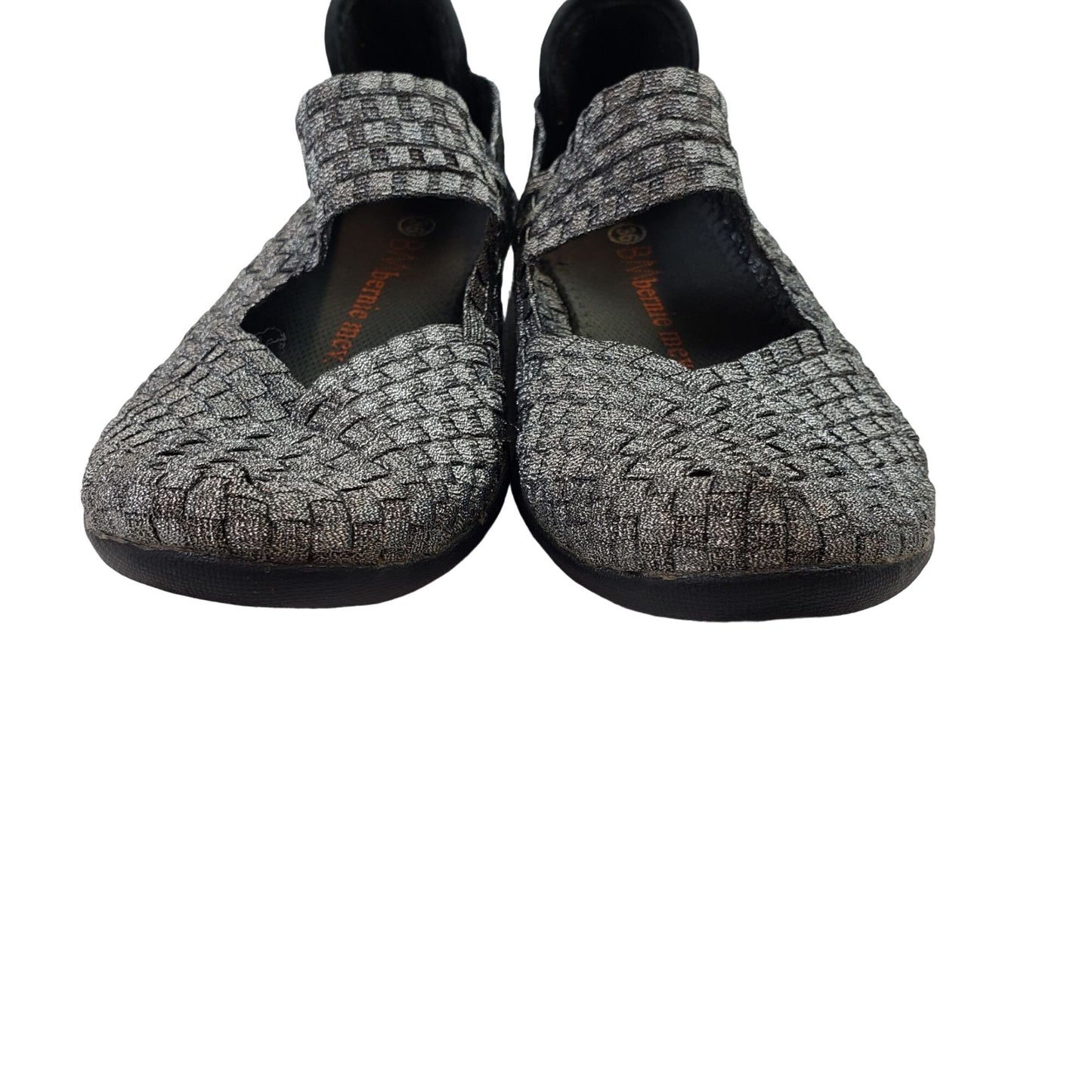 Bernie Mev Cuddly Silver Metallic Woven Shoes Size EU 36/US 5