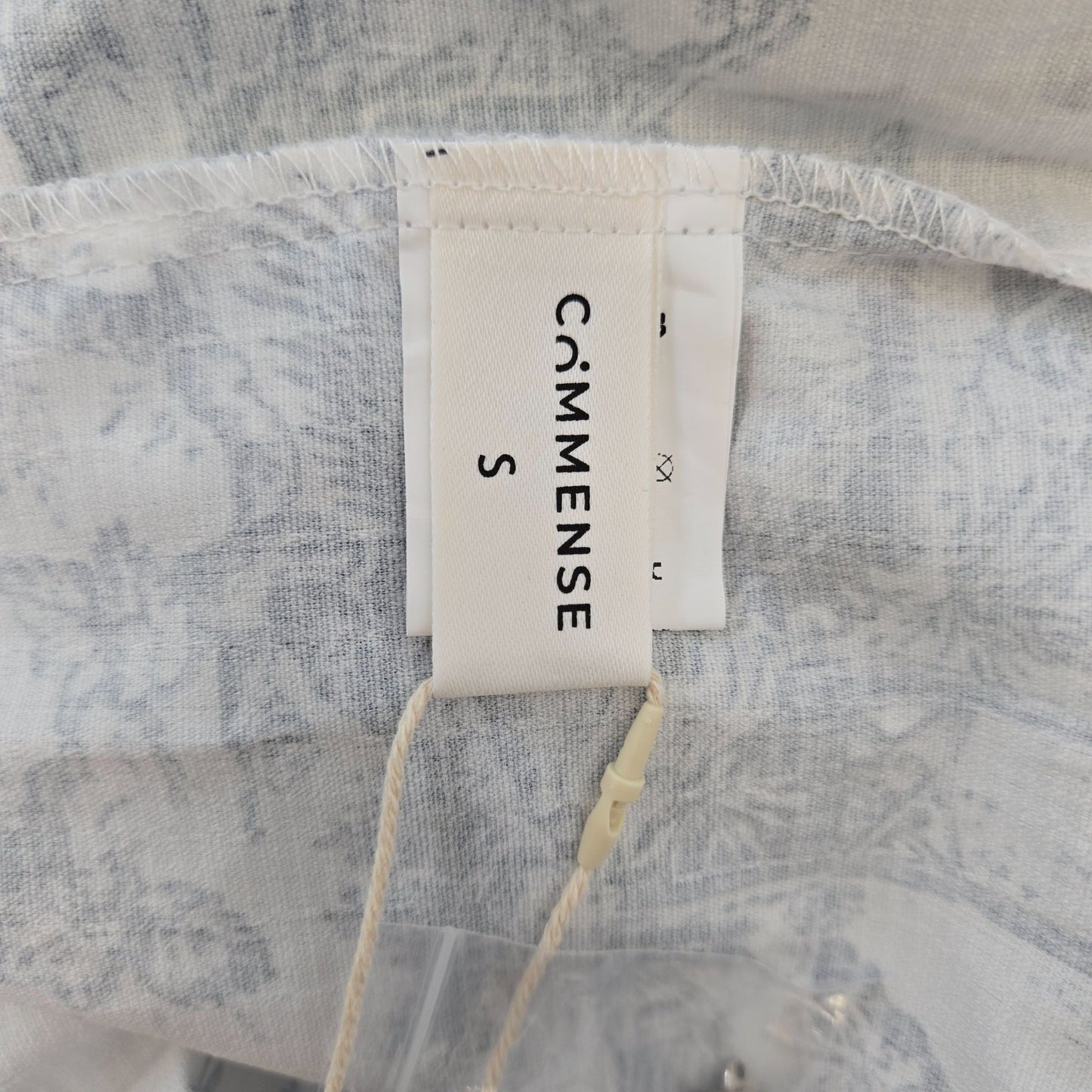 NWT Commense Gray Ink Marta Toile Button High Neck Mini Dress Small *NO BELT*
