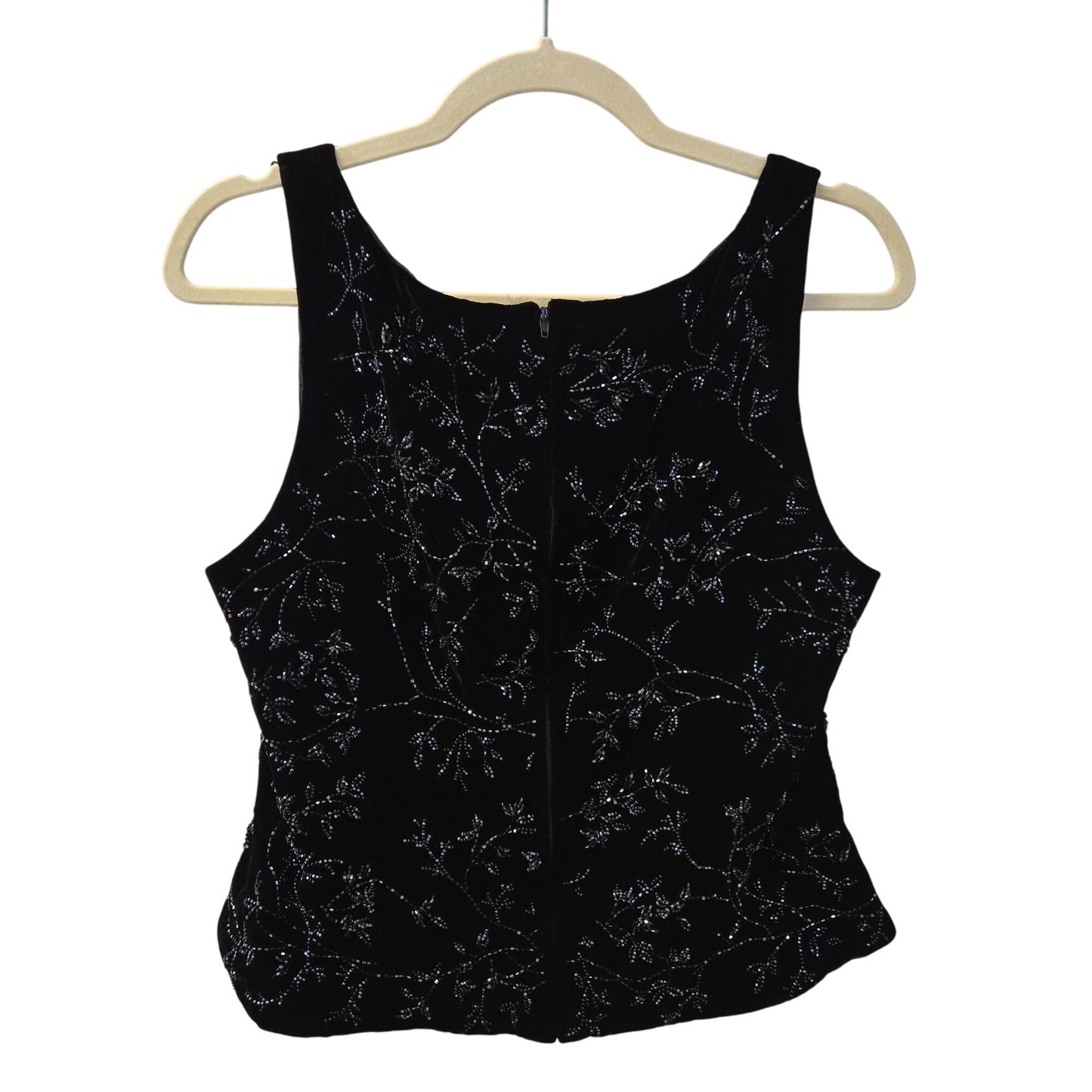 Kay Unger Silk Blend Velvet Beaded Special Occasion Top Size 12