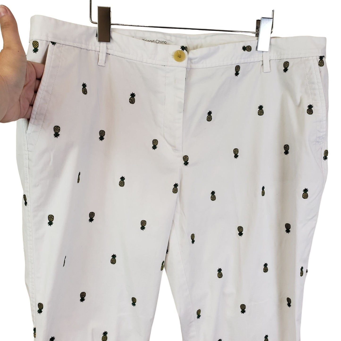 Talbots Pineapple Print Girlfriend Chino Pants Size 16W