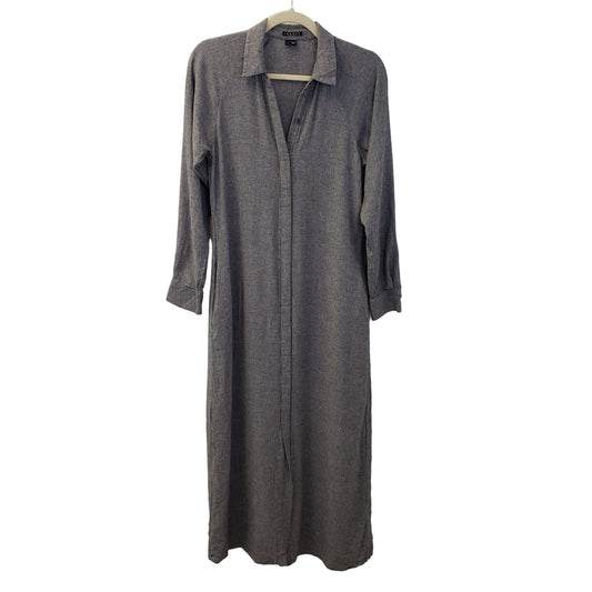 Theory Wool Blend Maxi Shirt Dress Size Small