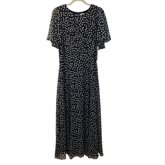 NWT Calvin Klein Polka Dot Maxi Dress with Flutter Sleeves Size 8/10