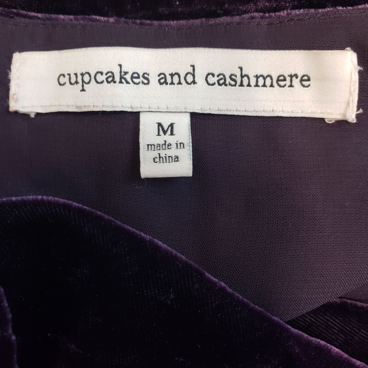Cupcakes & Cashmere Purple Velvet Cocktail Dress Size Medium