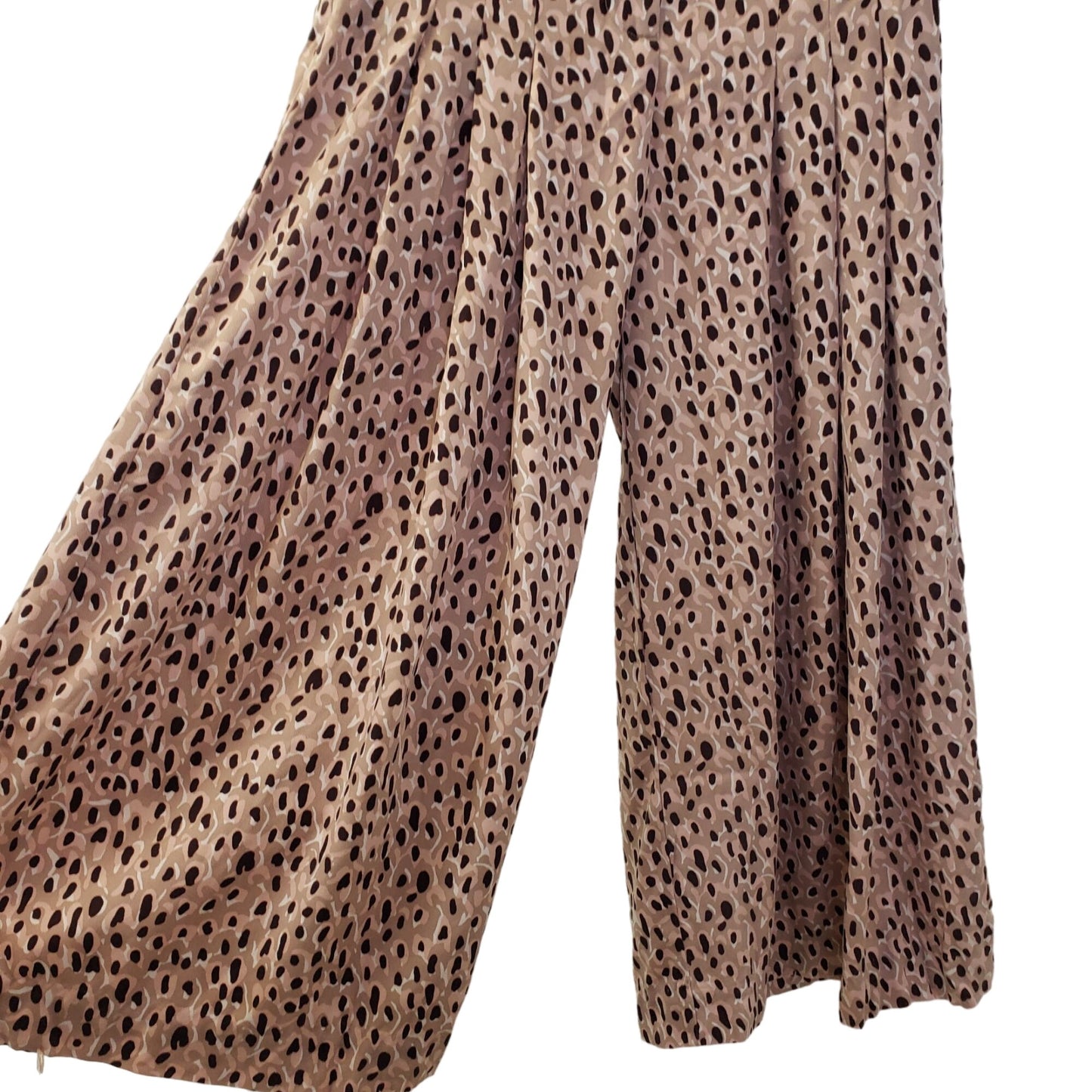 Anthropologie Wide Leg Cropped Leopard Print Pants Size XS