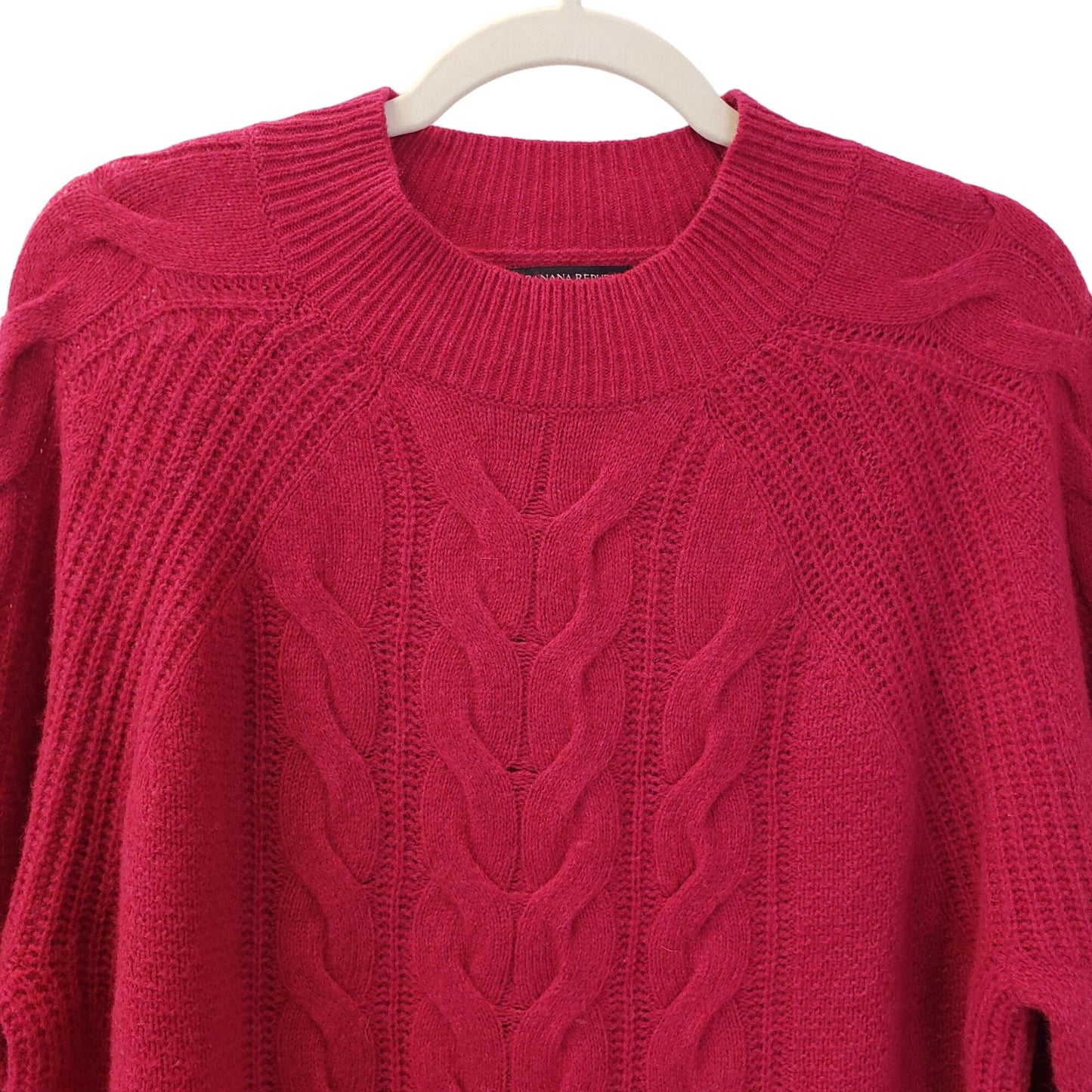 Banana Republic Wool Blend Lightweight Cable Knit Sweater Size Large