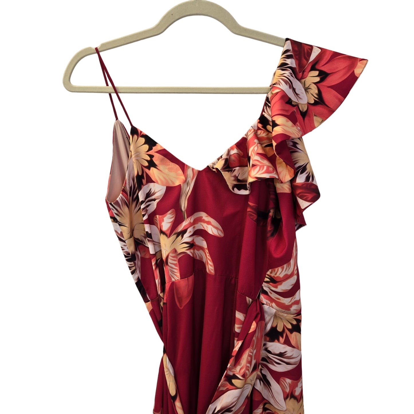 NWOT PatBO Floral Carmen Maxi Wrap Dress in Deep Pink Size 6