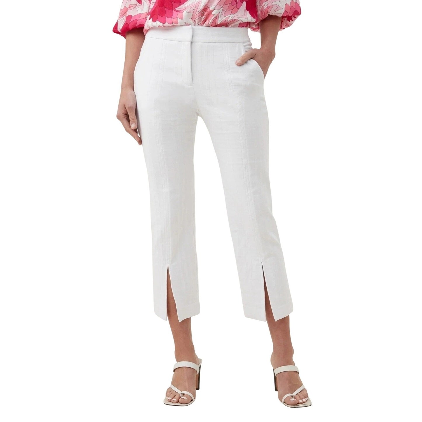 Trina Turk North Beach Textured Split Hem Crop Pants Size 6