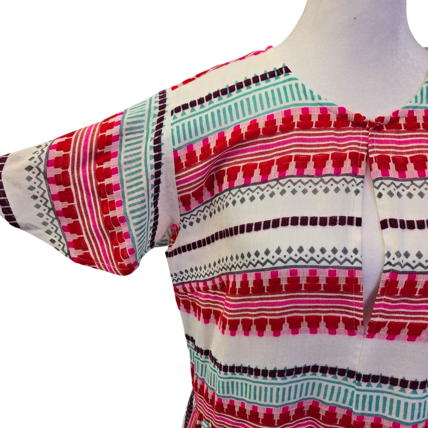 Oliphant Mezcal Embroidered Teired Hem Flutter Sleeve Maxi Dress Size Medium