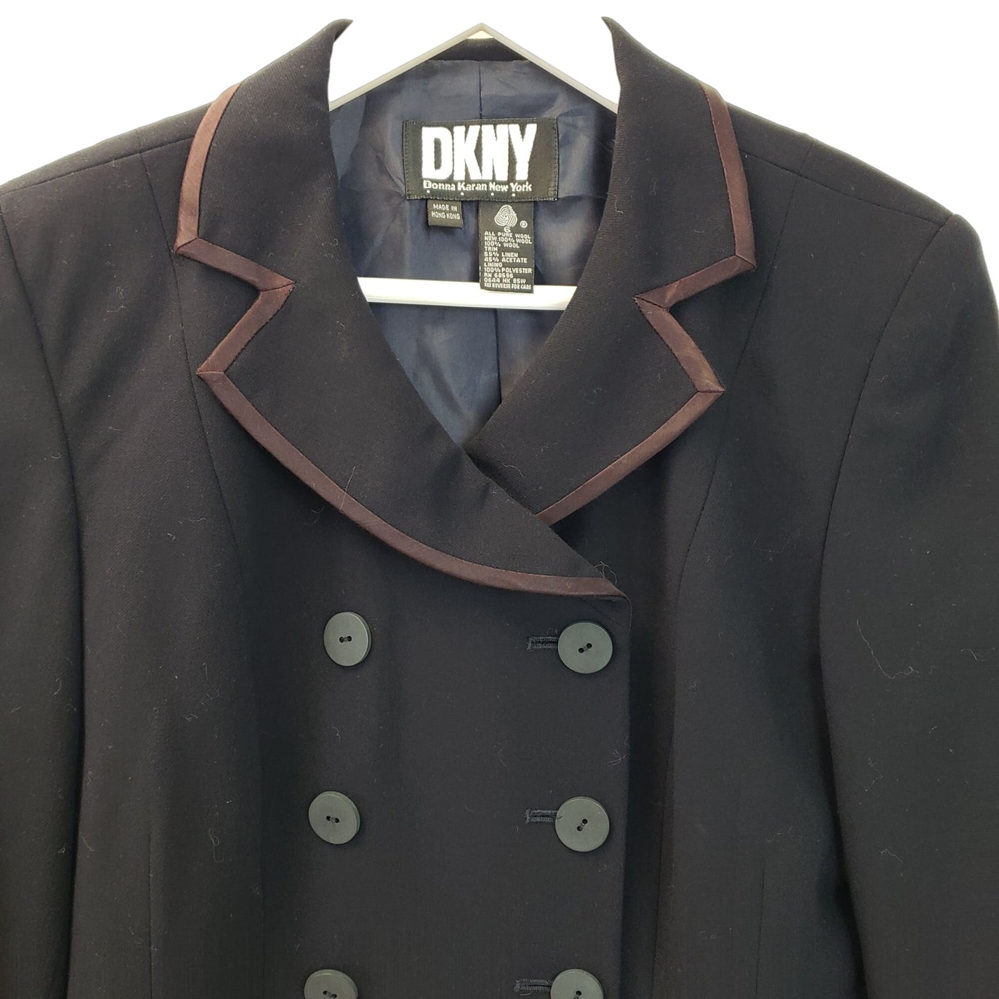 DKNY Wool Double-Breasted Blazer Jacket Size 6