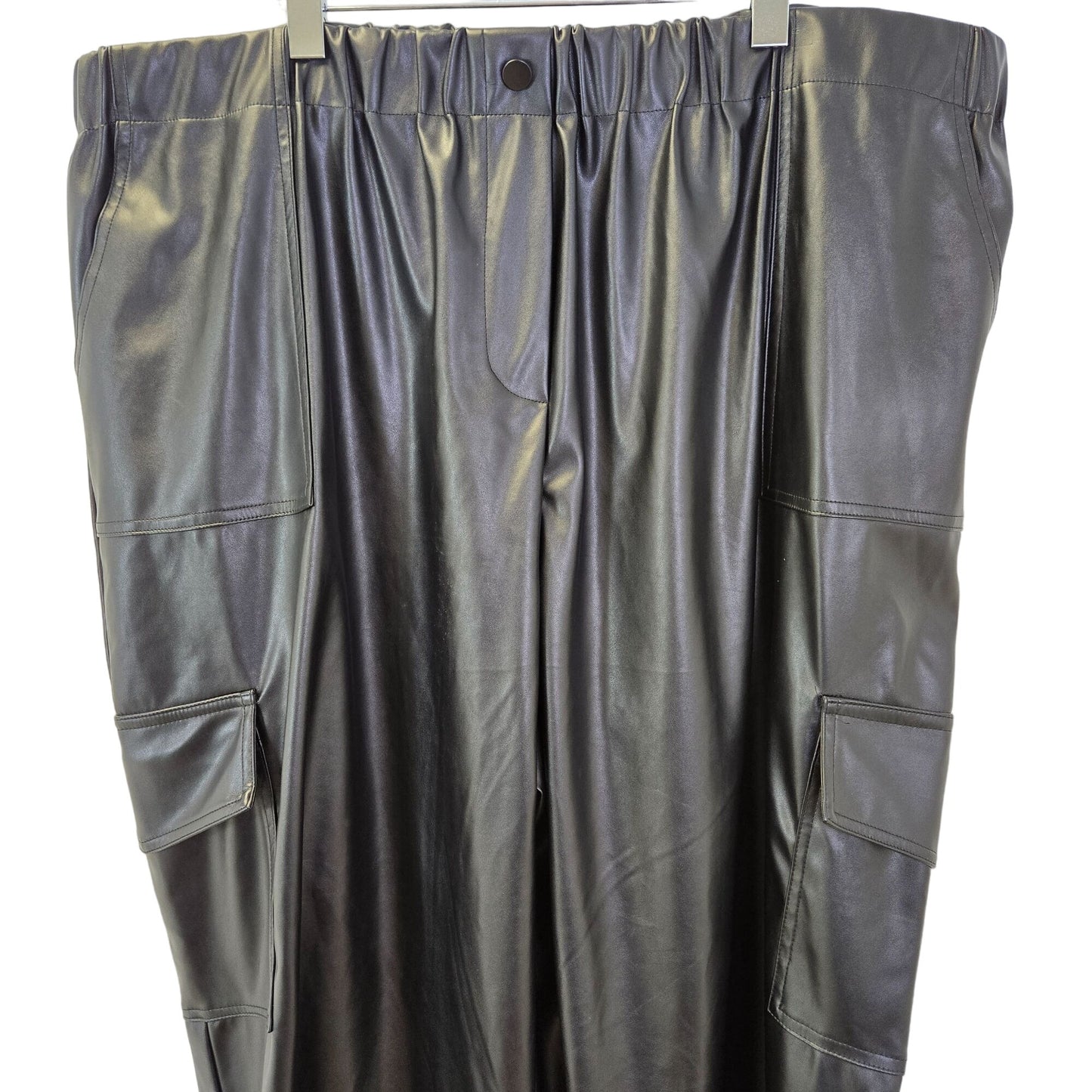 And Now This Vegan Leather Wide Leg Cargo Pants Size 24W