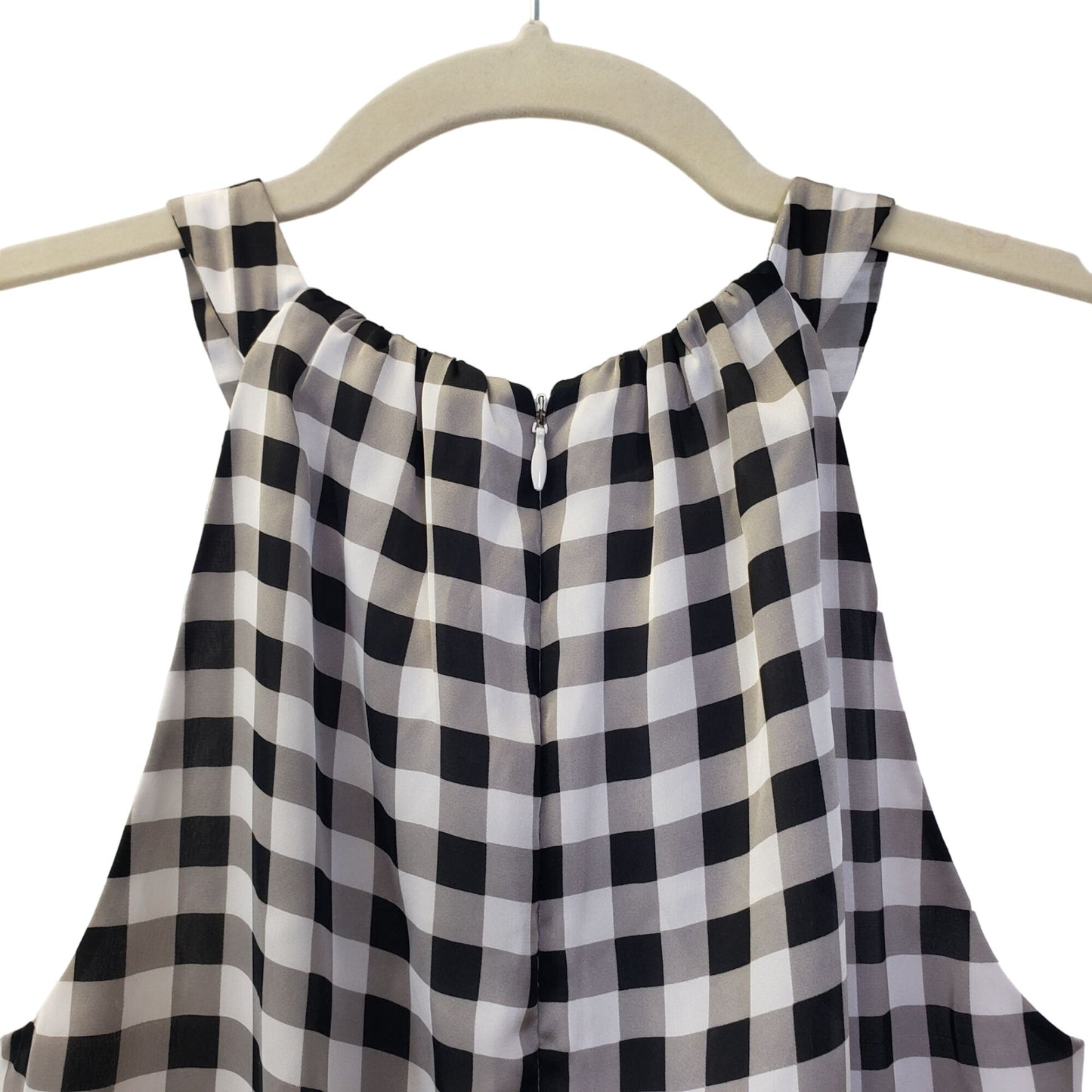 White House Black Market Gingham Print Fit & Flare Dress Size 8/6