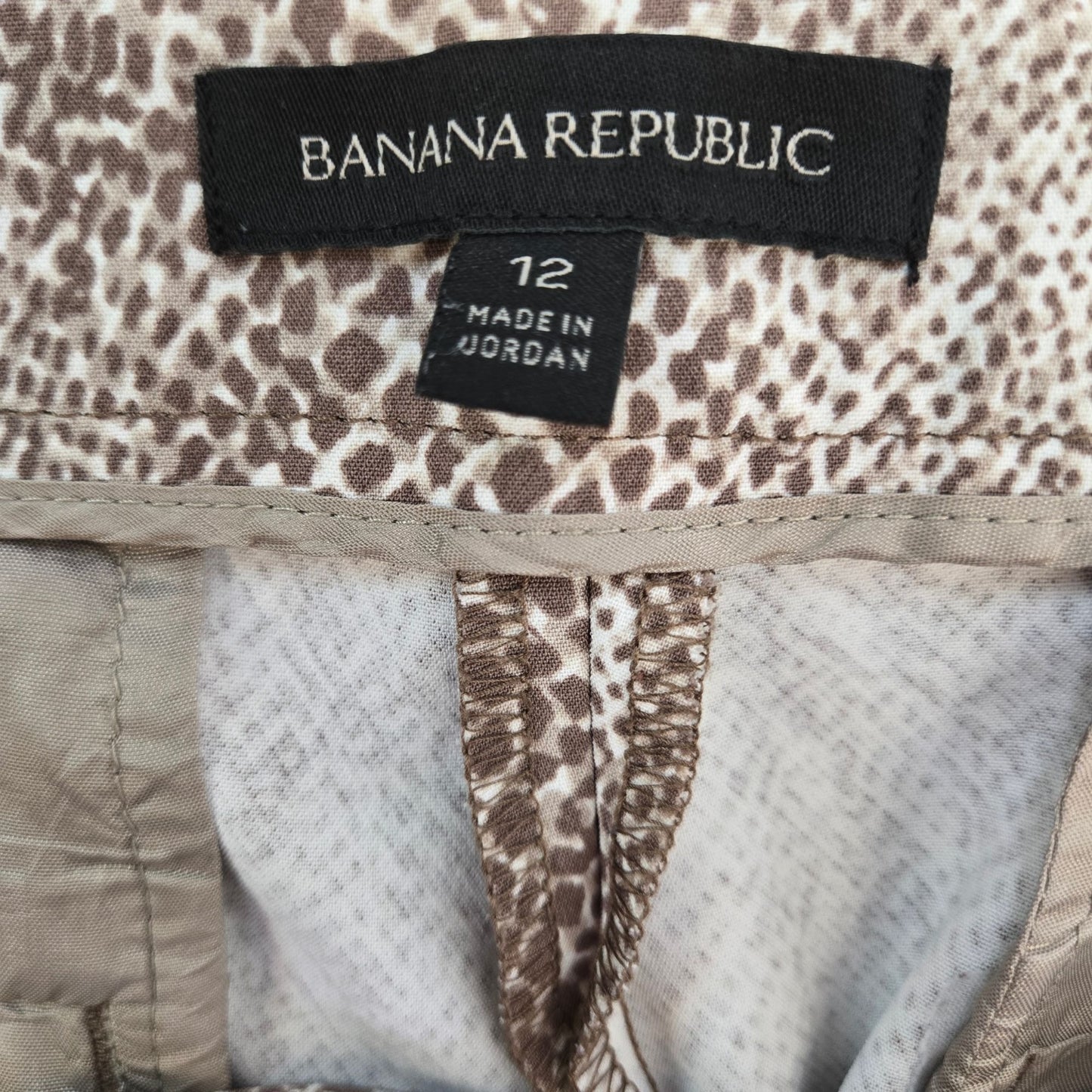 Banana Republic Snake Print Avery Crop Trouser Pants Size 12