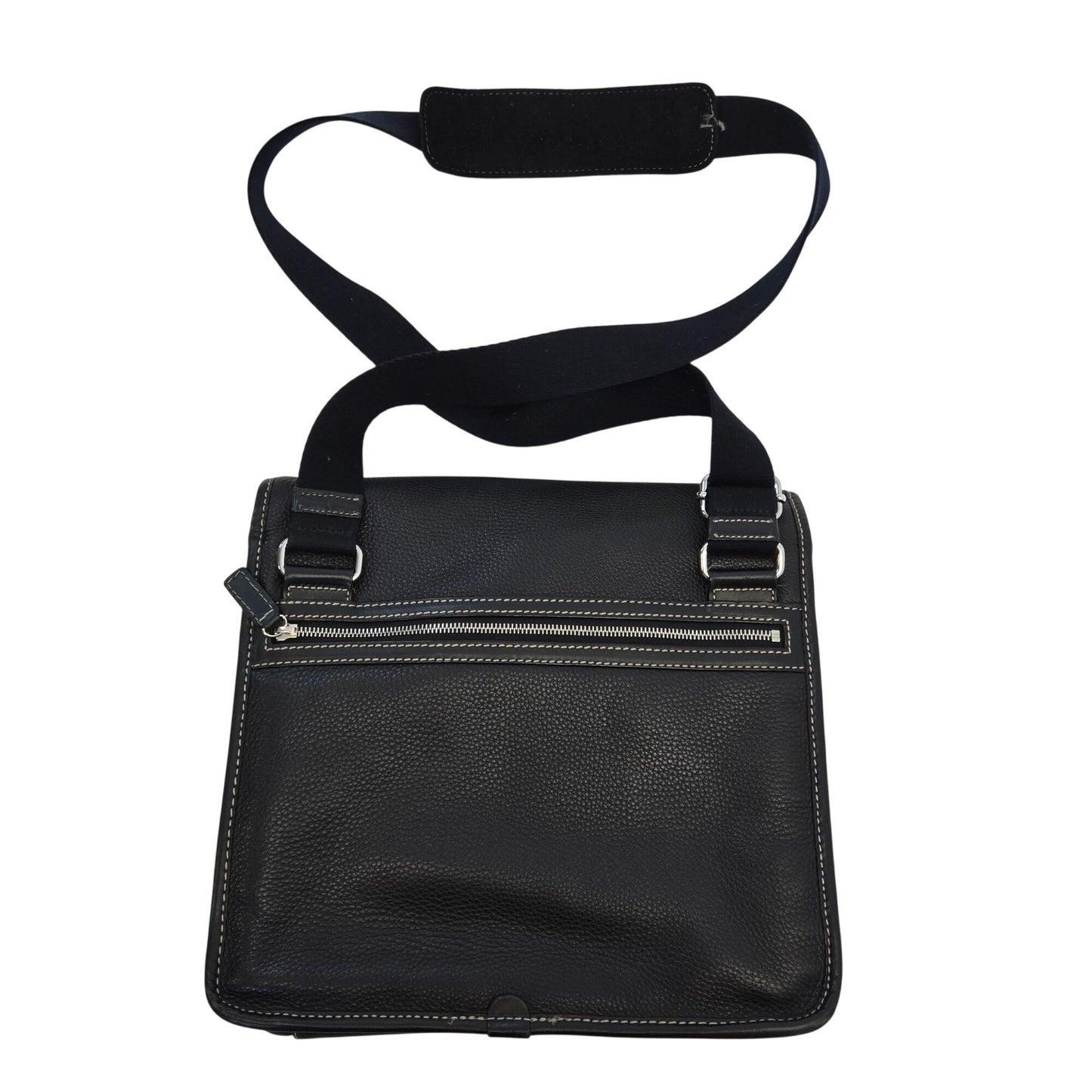 Brooks Brothers Pebble Leather Laptop Messenger Bag