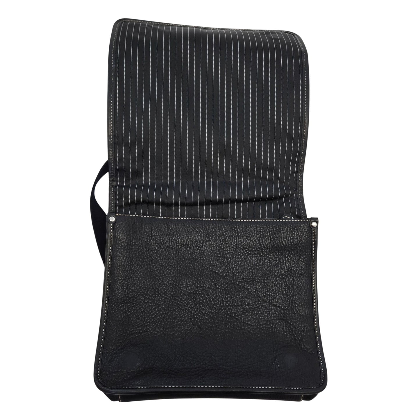 Brooks Brothers Pebble Leather Laptop Messenger Bag
