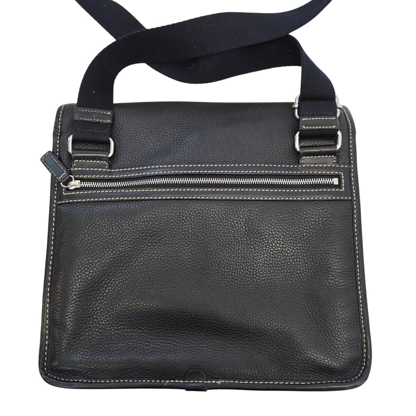 Brooks Brothers Pebble Leather Laptop Messenger Bag