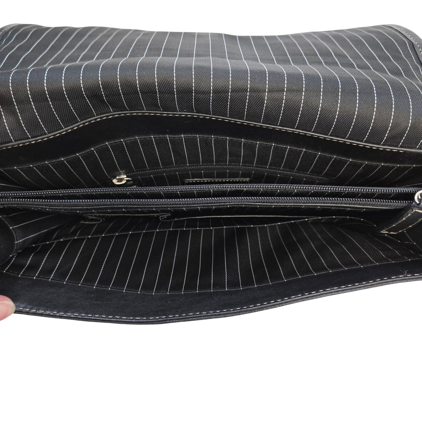 Brooks Brothers Pebble Leather Laptop Messenger Bag