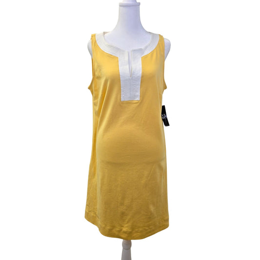 NWT New York & Company Sunny Yellow Shift Dress Size Large