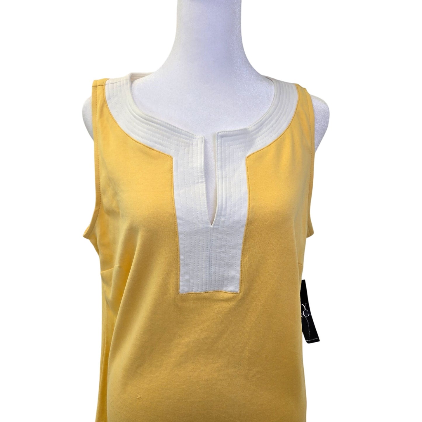 NWT New York & Company Sunny Yellow Shift Dress Size Large