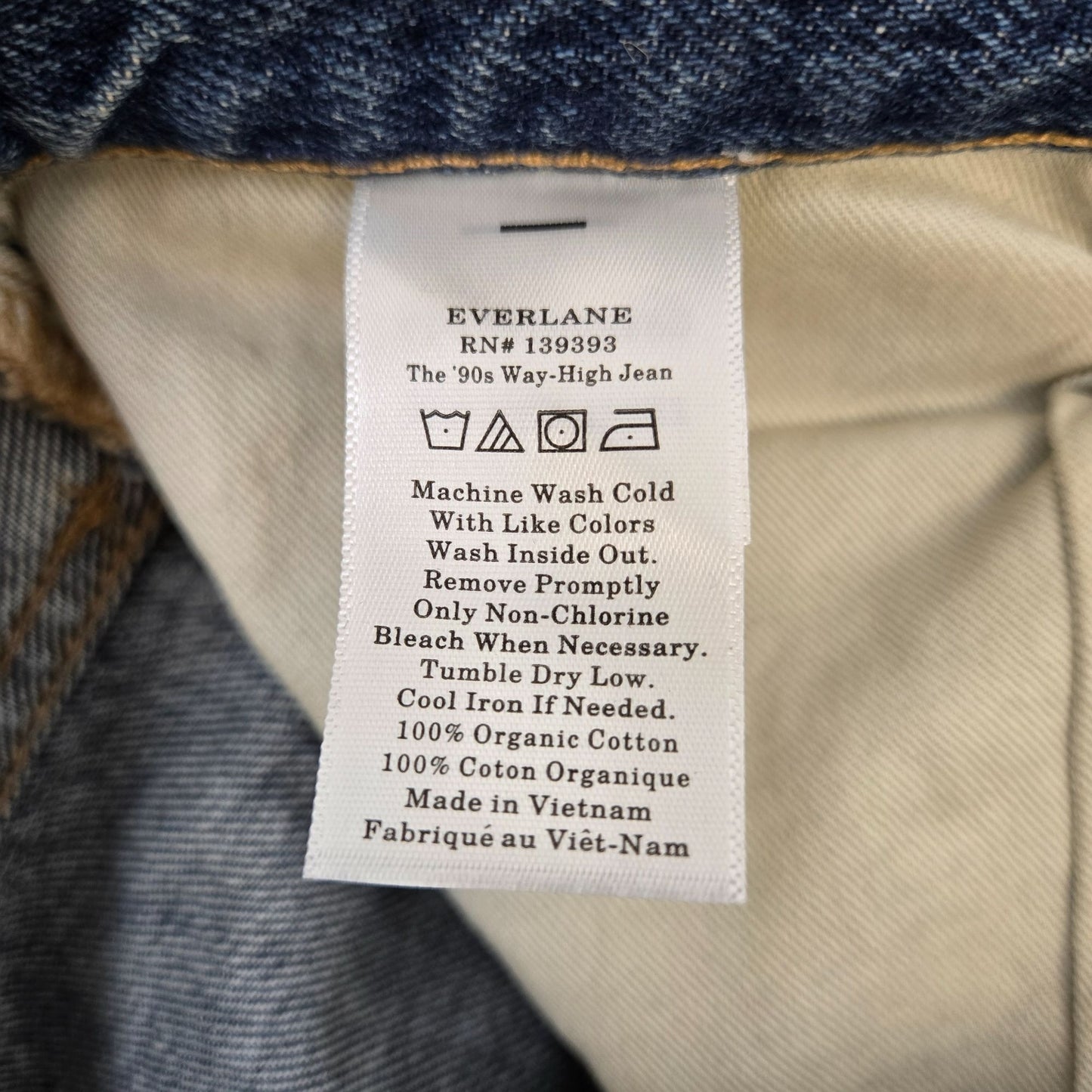 NWT Everlane The 90's Way High Hidden Button Fly Jeans Size 27