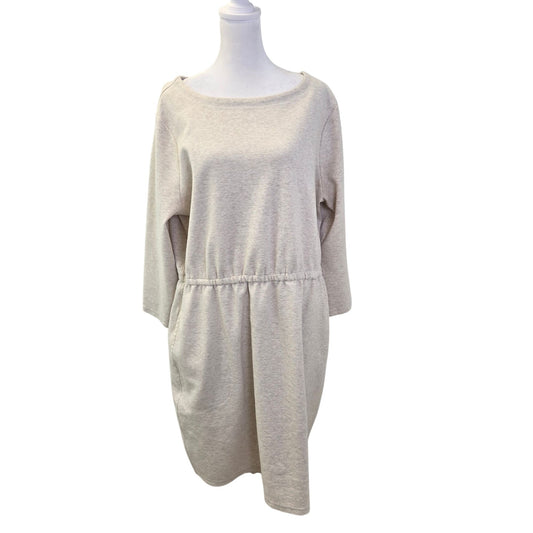 Duluth Trading Company Ponte Pro Knit 3/4 Sleeve Sweatshirt Dress Size XL *Missing Belt*