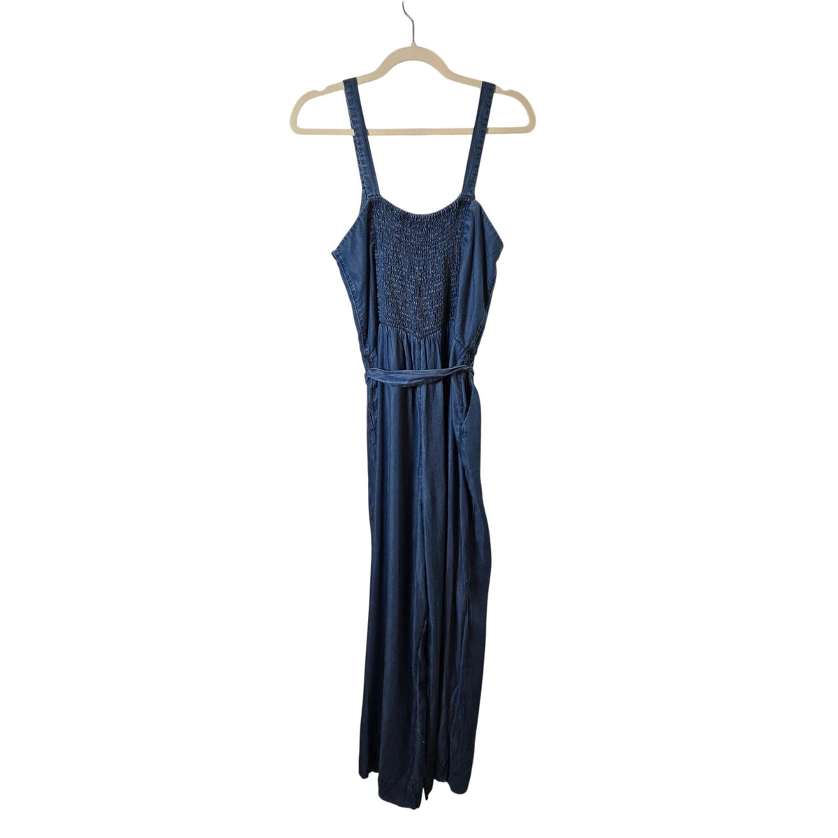 NWT LC Lauren Conrad So Fresh Chambray Wide Leg  Jumpsuit in Indigo Size Large
