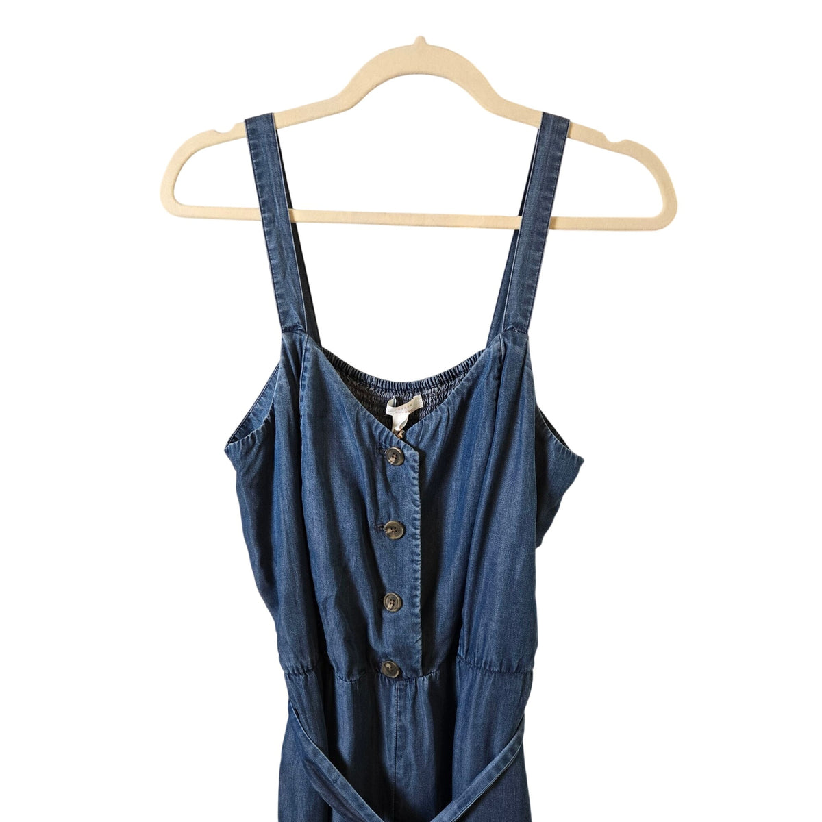 NWT LC Lauren Conrad So Fresh Chambray Wide Leg  Jumpsuit in Indigo Size Large