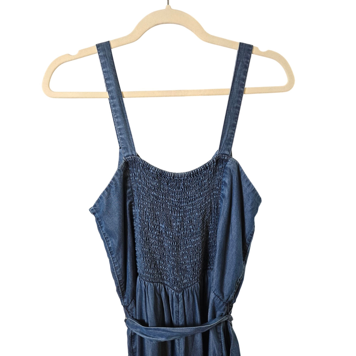 NWT LC Lauren Conrad So Fresh Chambray Wide Leg  Jumpsuit in Indigo Size Large